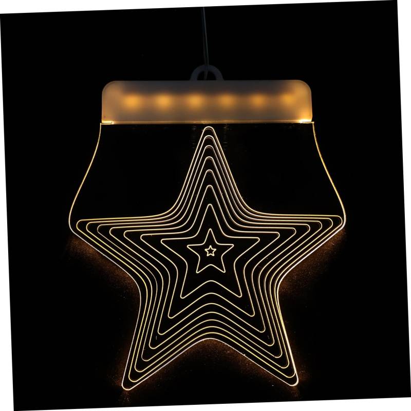 Amosfun 1 Satz Kreative Saugnapf-Hängelampe dekorative Aufkleber Weihnachtsbaumschmuck kreative Pendelleuchte LED-Dekolampe Weihnachtsfensterdekorationen, Lichter Fenstersaugerlampe Acryl von Amosfun