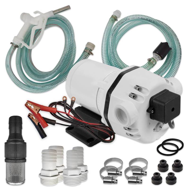 AdBlue®-PUMPEN SET HARNSTOFF-PUMPE, Chemikalien-Pumpe, mit Saug- und Druckschlauch, Zapf-Pistole und Zubehör, mit KUPFERWICKLUNG, JETZT MIT EXTRA-Ersparnis! Elektrische pumpe für DIESEL Fasspumpe von AMUR