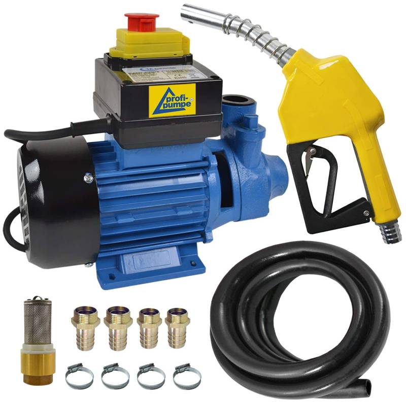 DIESELPUMPE HEIZÖLPUMPE Biodiesel KRAFTSTOFFPUMPE 230V DIESELPUMPE Bio-Diesel-PUMPE UMFÜLLPUMPE mit Dieselschlauch, Zapfpistole (Set Profi 600 mit Paket 2) von AMUR