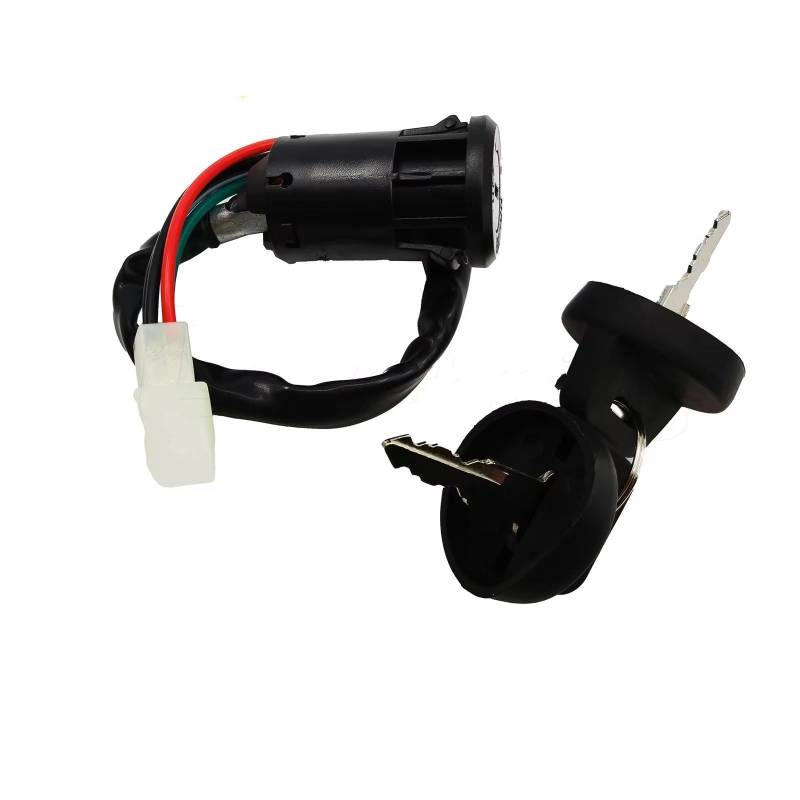 Amxaqjc Motorrad Zündschloss 4 & 2 Drähte Universal 2 Zündschlüssel Startschalter Türschlossschlüssel Motorradzubehör Für ATV Go Kart Scrambling Motorrad Zündschlüssel Schalter(Ignition Key 03) von Amxaqjc