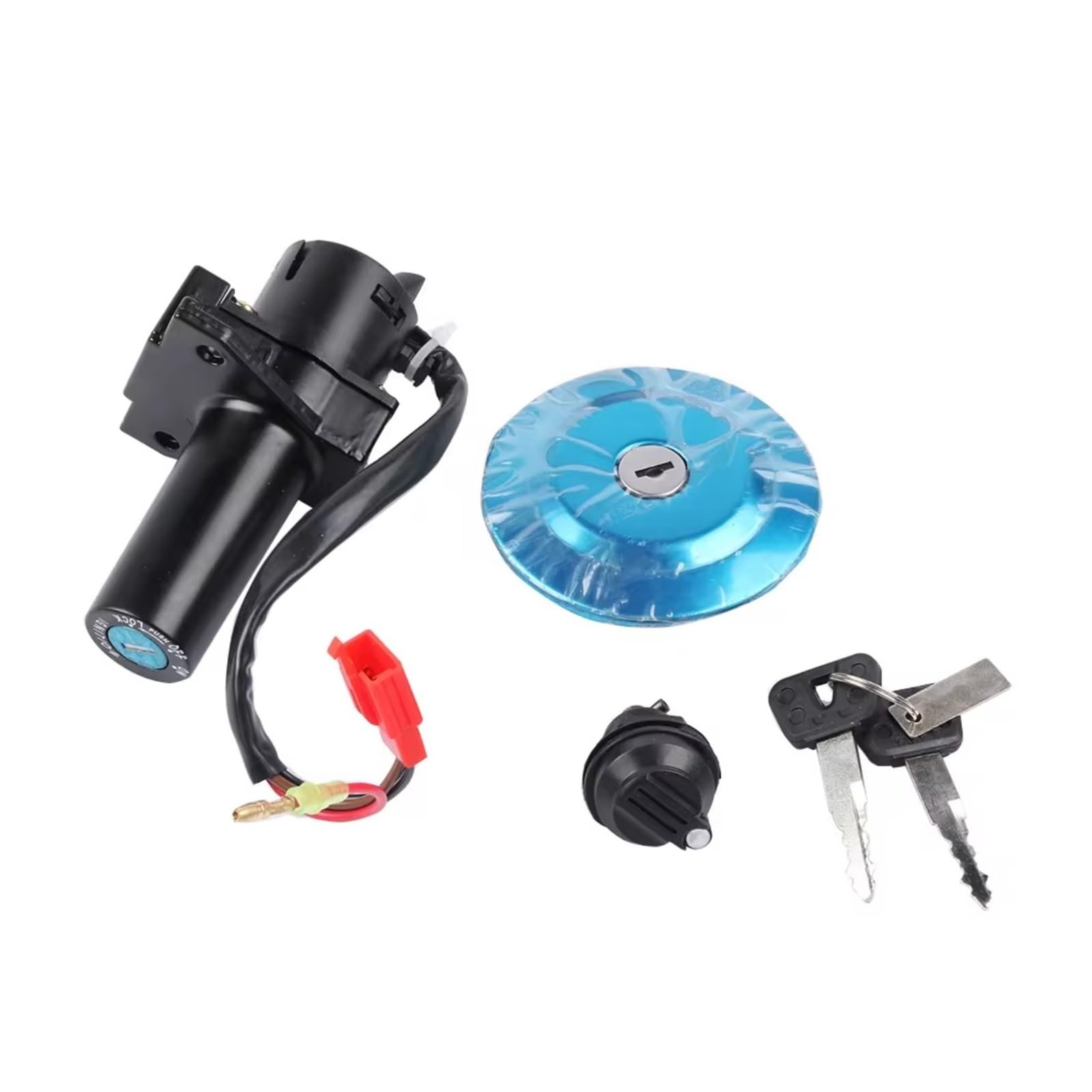 Amxaqjc Motorrad Zündschloss Für YBR 125 K Für YBR125K Für YBR125 K Motorrad Kraftstoff Gas Schlüssel Lock Kit Zündschloss Lock Cap Schlüssel Zündung Starten Schalter Zündschlüssel Schalter(A Set) von Amxaqjc