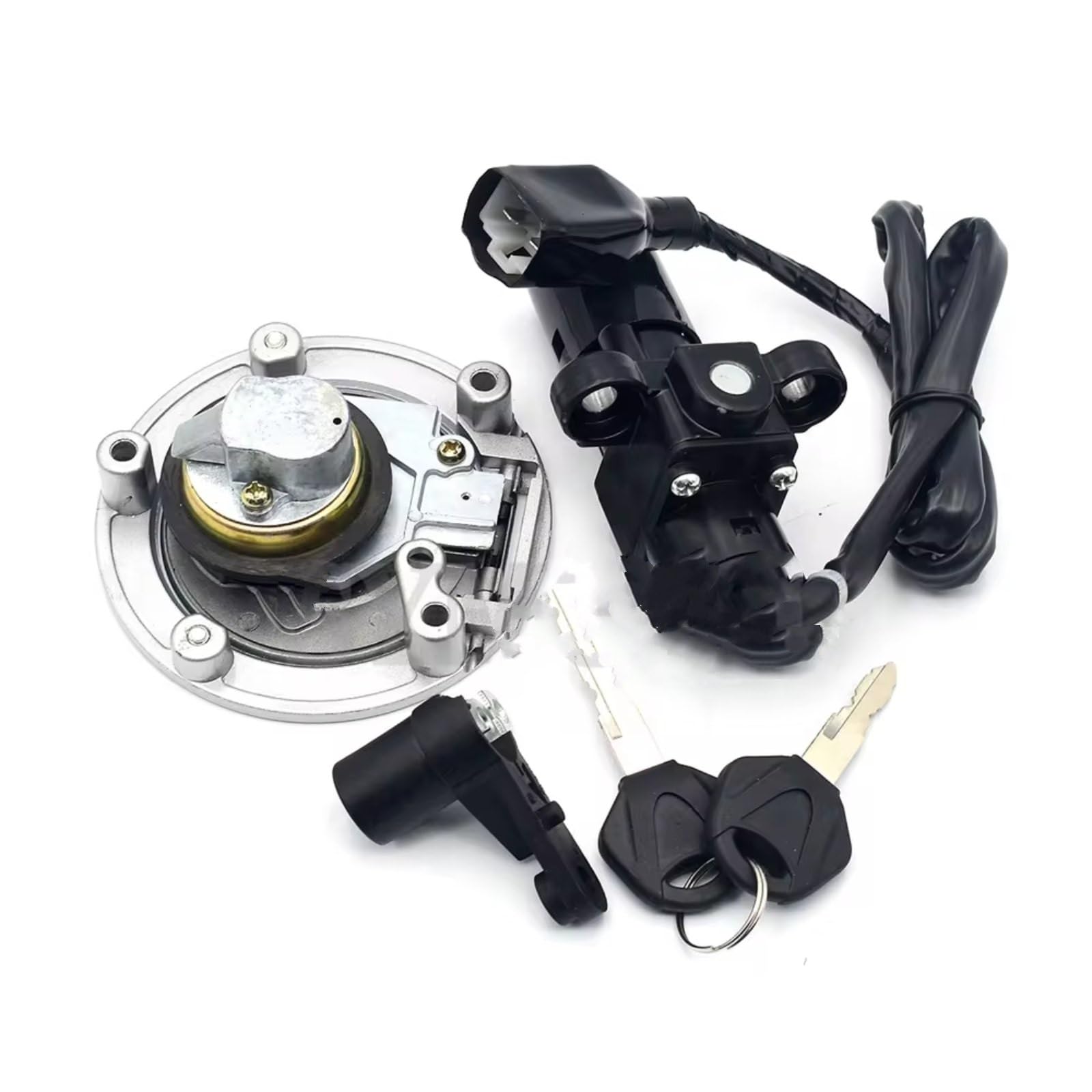 Amxaqjc Motorrad Zündschloss Für YZF-R3, für YZF R3 RH07 RH12 2015–2019 MT03 2016. Motorrad-Zündschalter, Kraftstofftank, Tankdeckel für Sitzschloss-Schlüsselsatz Zündschlüssel Schalter von Amxaqjc