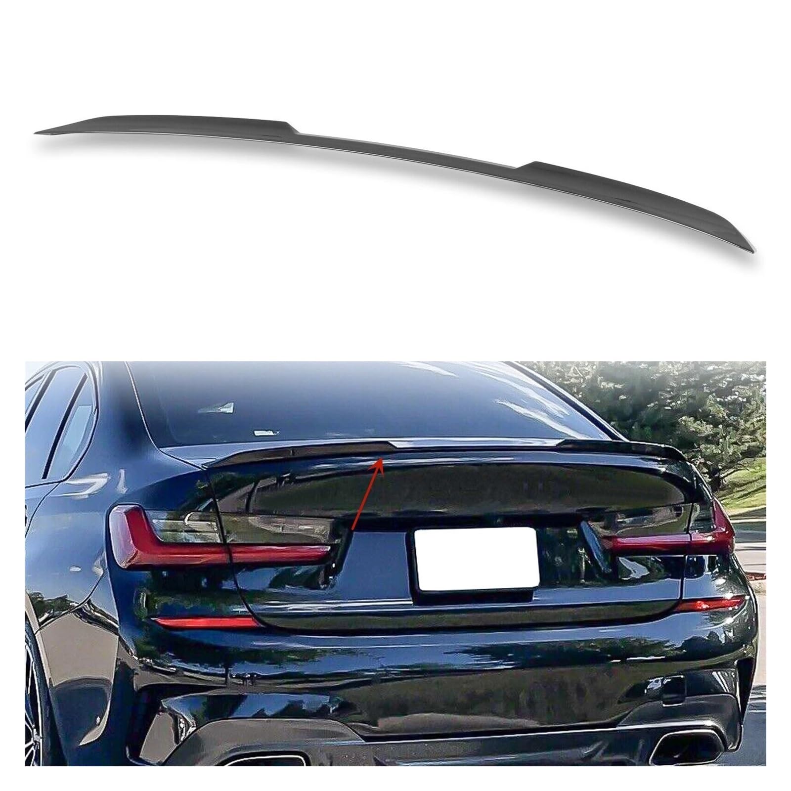 Auto Heckflügel 3er G20 320i 325i 330i M3 2019 2020 2021 2022 2023 Kofferraum-Dachdeckelspoiler Heckspoiler Heckspoiler Mit Festem Flügel Auto Kofferraum Spoile(Carbon Look) von Amxaqjc