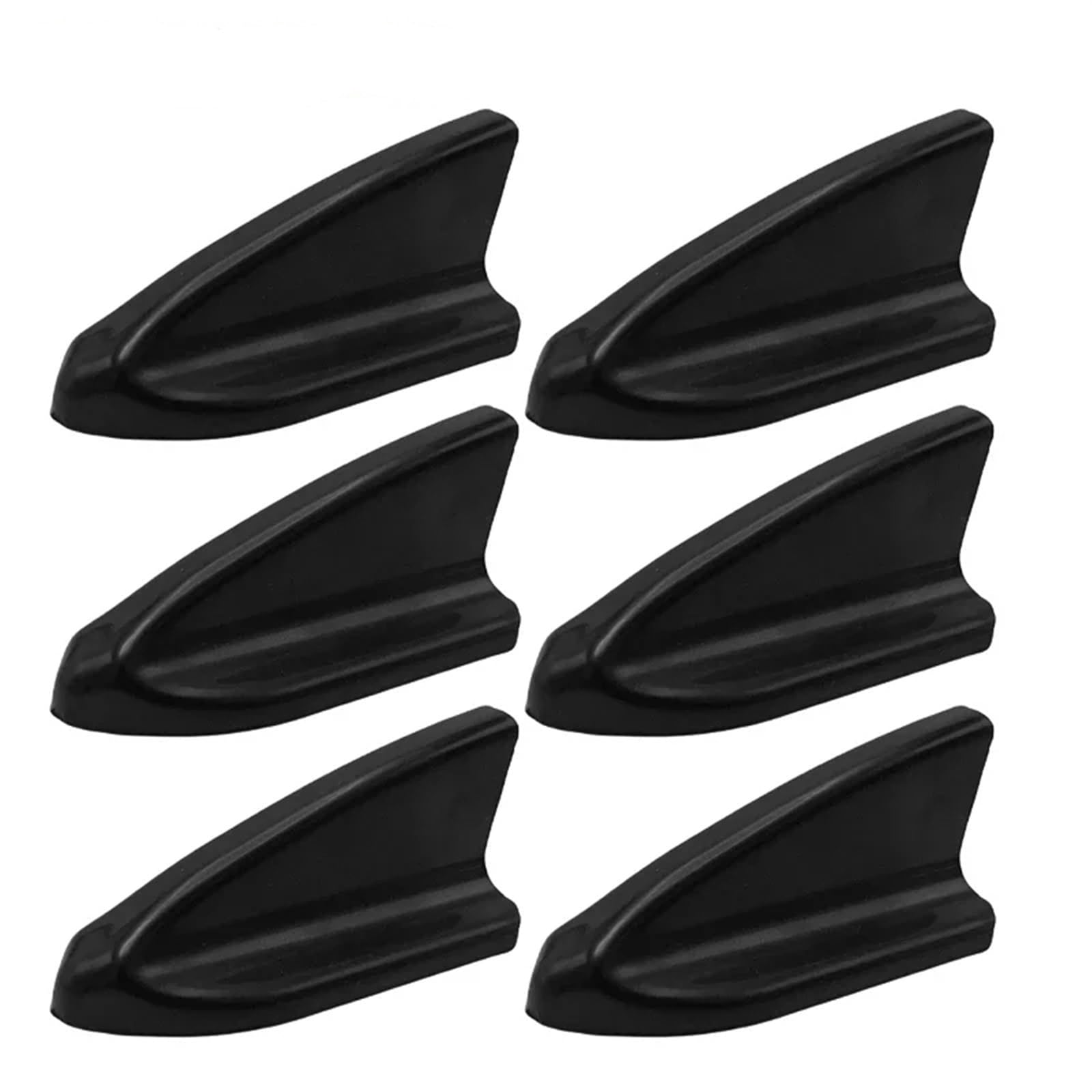 Auto Heckflügel 6 PCS Schwarz Auto EVO-Stil PP Dach Shark Fins Spoiler Flügel Kit Vortex Generator Auto Kofferraum Spoile(6 PCS Black) von Amxaqjc