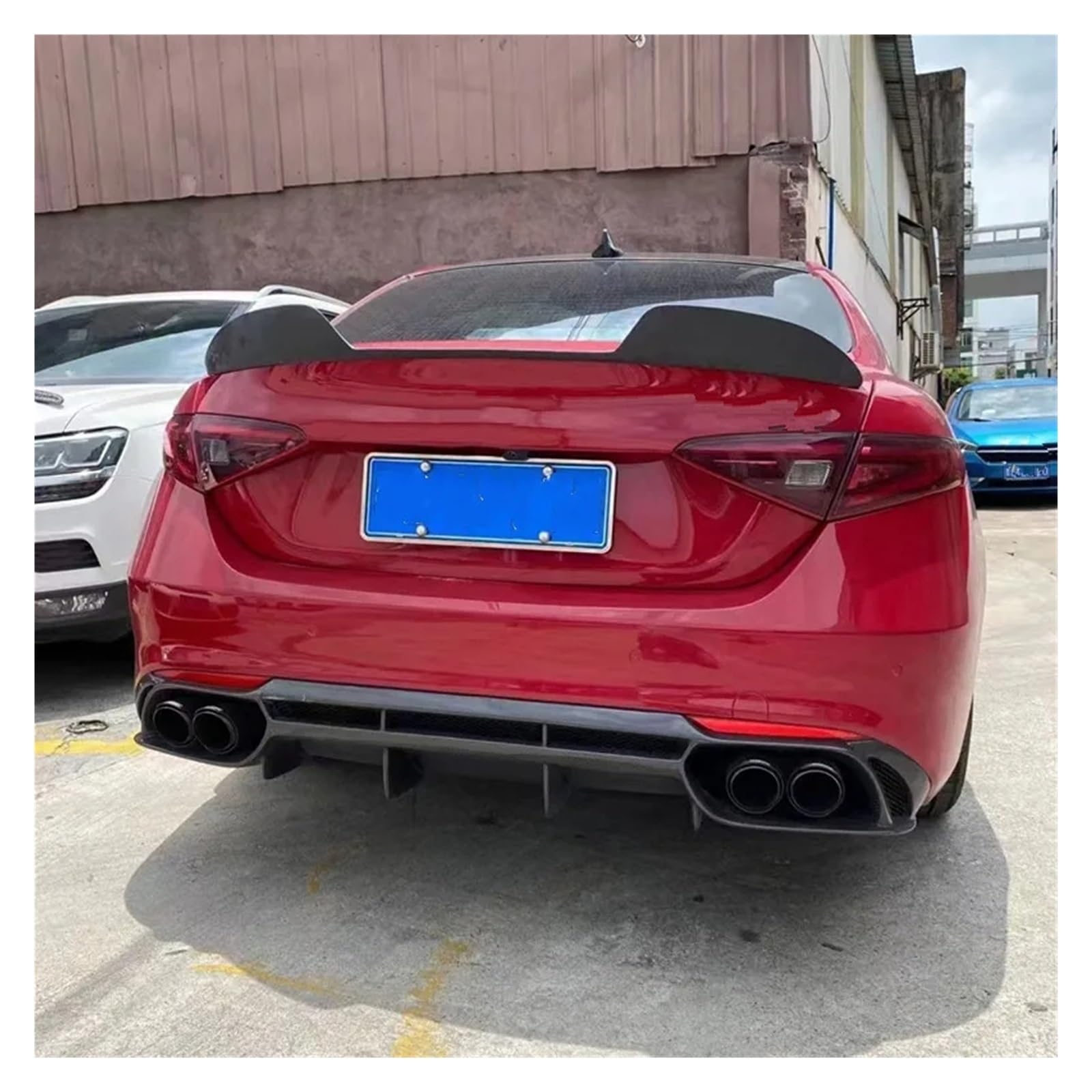 Auto Heckflügel Für Alfa Romeo Giulia Sport Styling Auto Real Carbon Fibe Heckklappe Lippe Body Kit Spoiler Flügel Auto Heckflügel Auto Kofferraum Spoile von Amxaqjc