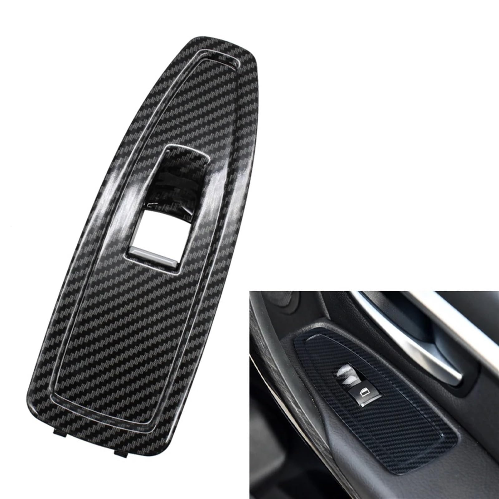 Auto Türgriff Blenden Innen Für 1 3 4 Serie F20 F30 F31 F34 F35 Auto Innentür Carbon Fiber Fensterheber Schalter Panel Abdeckung Trim Auto Innen Türgriff(Passenger Door) von Amxaqjc