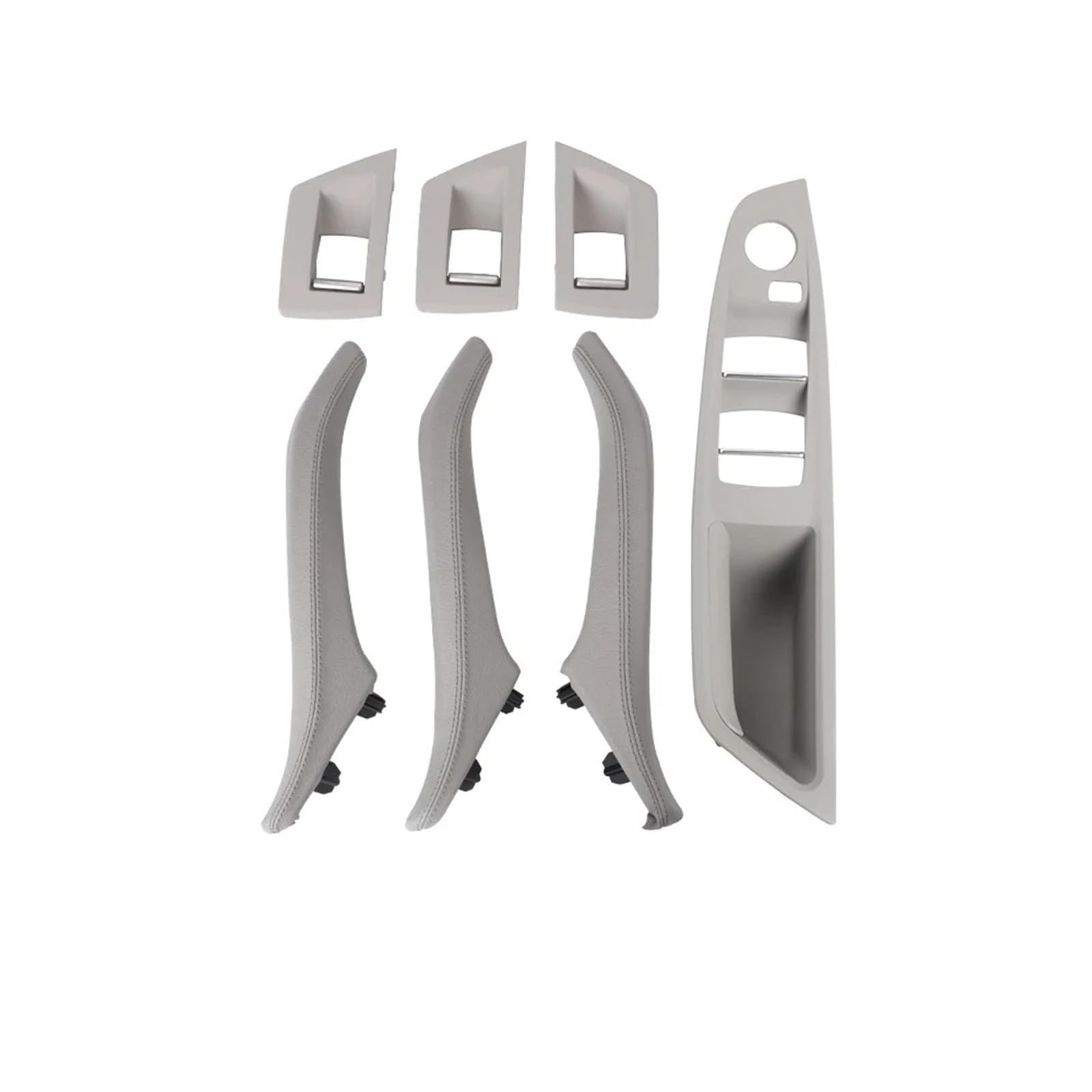 Auto Türgriff Blenden Innen Für 5 Series F10 F11 51417225866 Links Rechts Seite Fahrer Autos Innen Leder Türgriffe 7PCS Komplette Set Auto Innen Türgriff(RHD Gray) von Amxaqjc