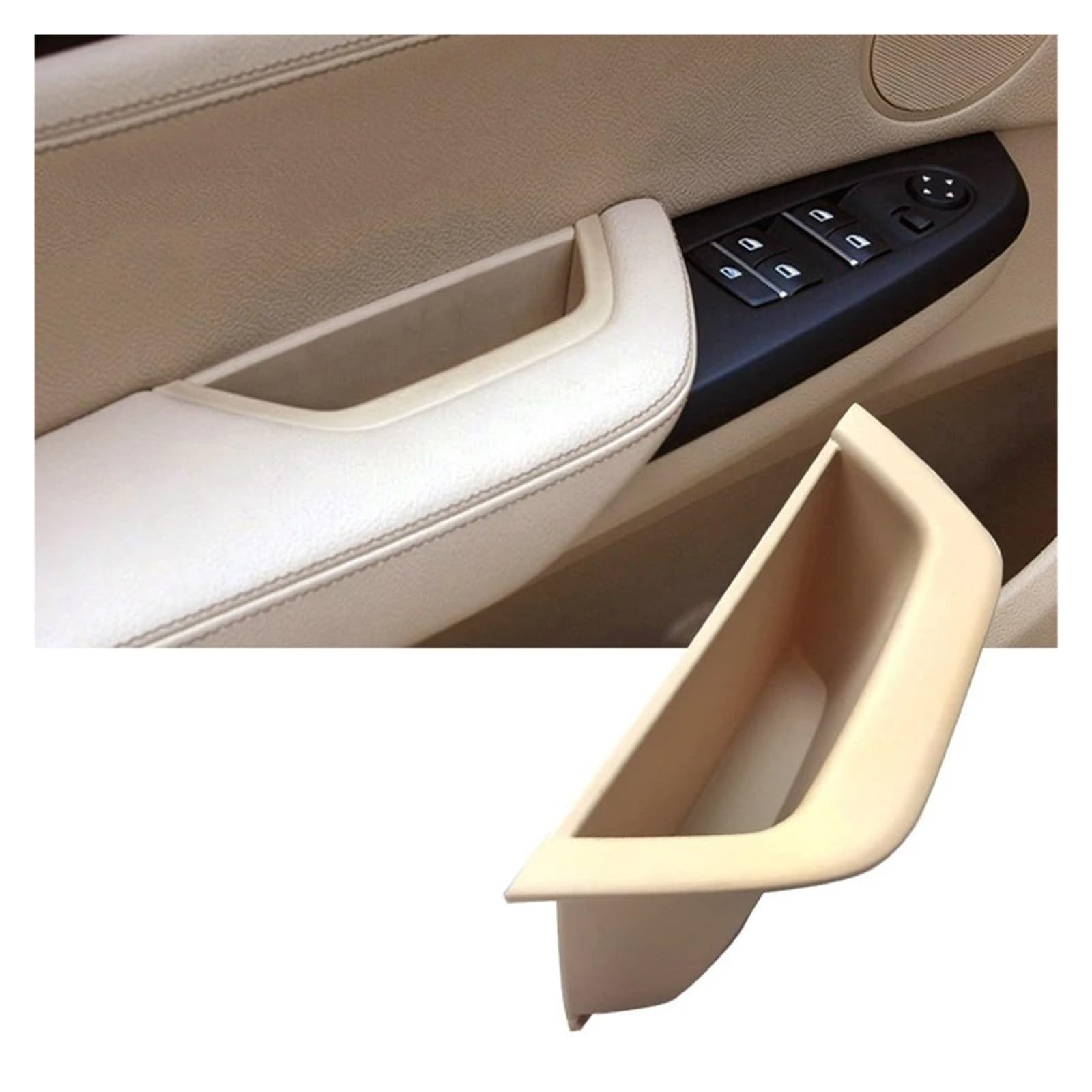 Auto Türgriff Blenden Innen Für X3 X4 F25 F26 2010-2016 LHD Auto Innen Vorne Links Fahrertür Armlehne Panel Abdeckung Tür Inner Griff Pull Trim Auto Innen Türgriff(Left Driver Beige) von Amxaqjc