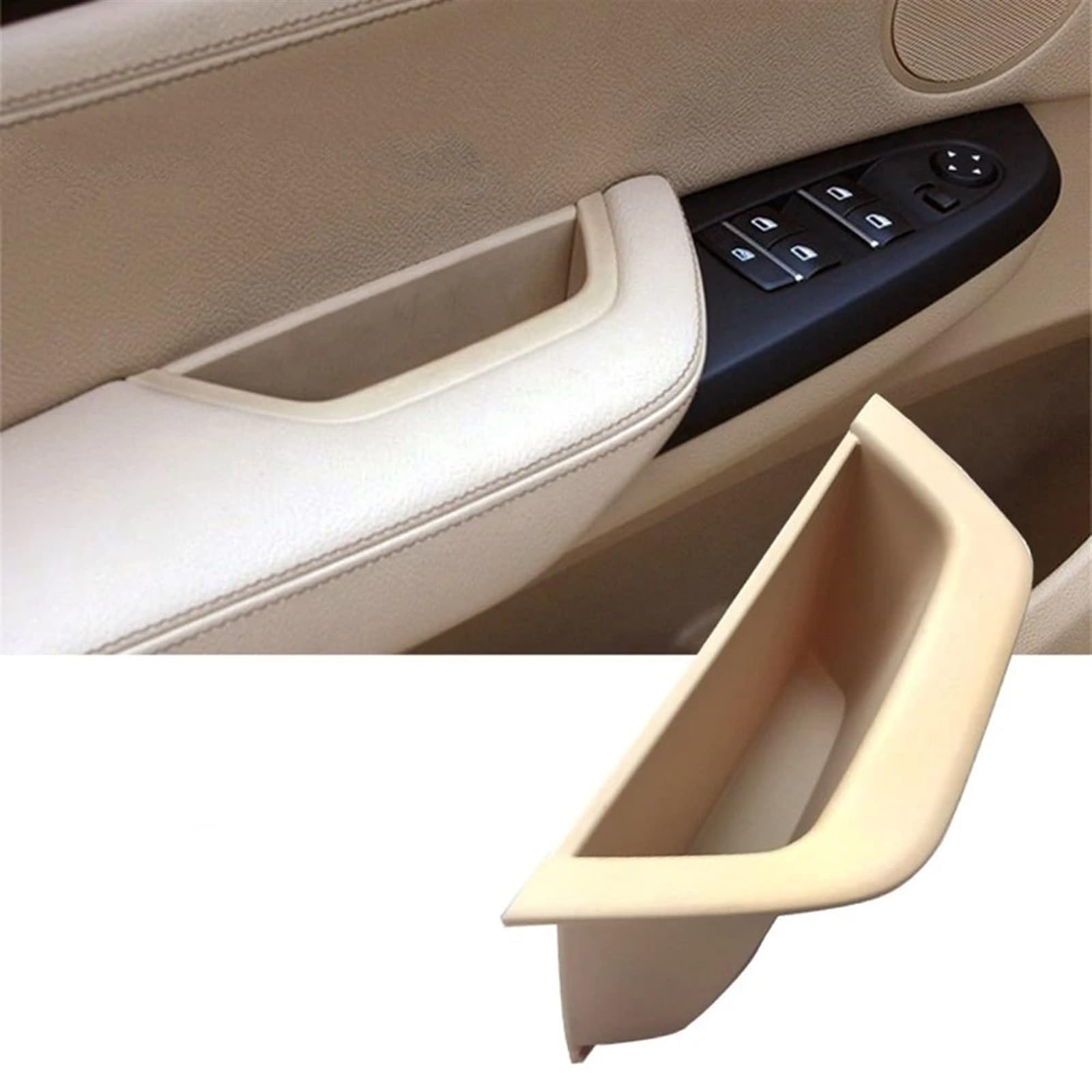 Auto Türgriff Blenden Innen Für X3 X4 F25 F26 2010-2016 LHD RHD Auto Innen Fahrer Tür Armlehne Panel Pull Griff Ersatz Auto Innen Türgriff(Left Driver Beige) von Amxaqjc