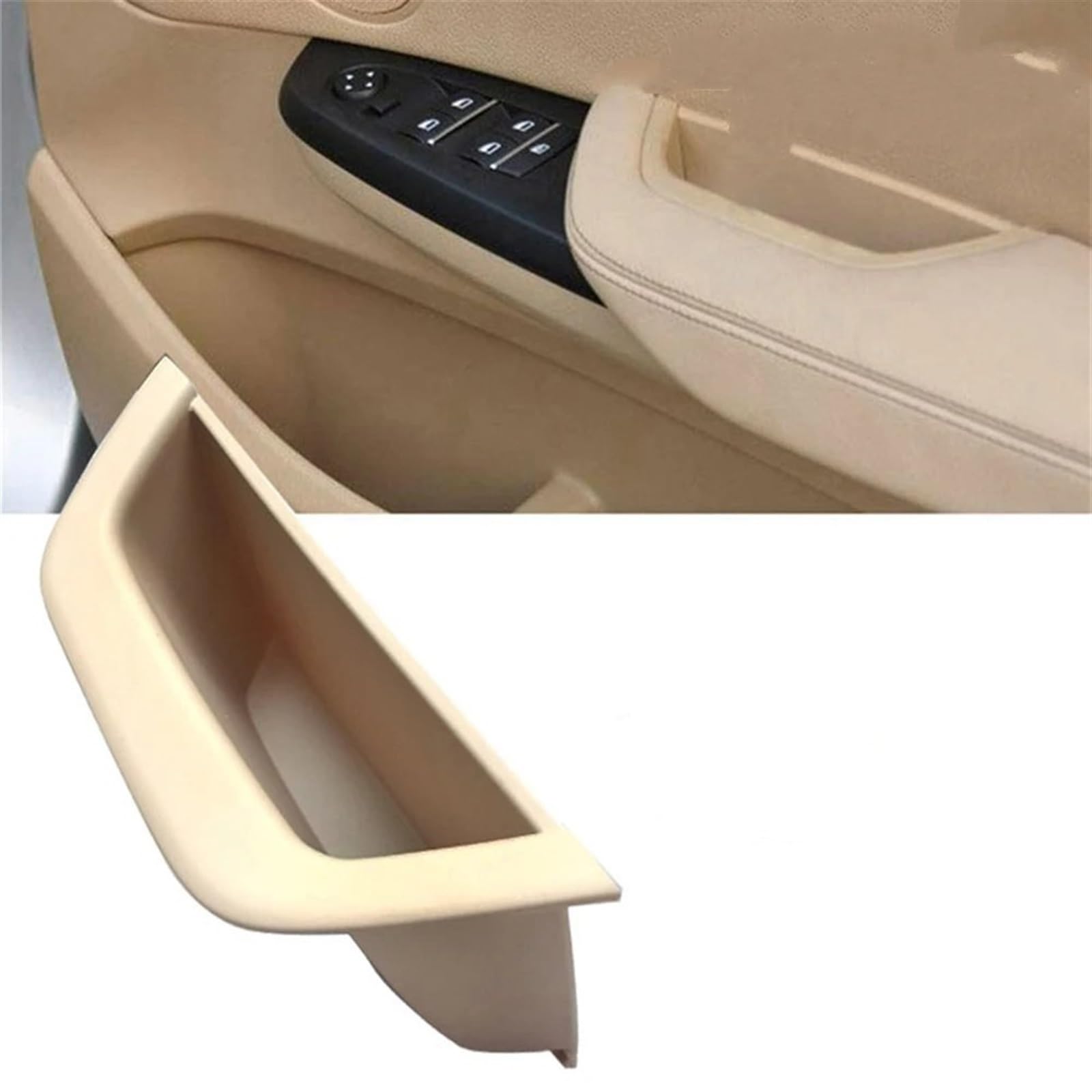 Auto Türgriff Blenden Innen Für X3 X4 F25 F26 2010-2016 LHD RHD Auto Innen Fahrer Tür Armlehne Panel Pull Griff Ersatz Auto Innen Türgriff(Right Driver Beige) von Amxaqjc