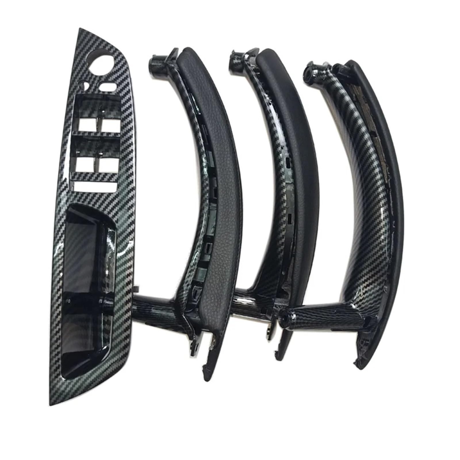 Auto Türgriff Blenden Innen Für X5 X6 E70 E71 2007-2013 LHD Auto Innentür Carbon Faser Pull Griff Armlehne Abdeckung Trim Auto Innen Türgriff(Assembly Handle 7PCS) von Amxaqjc