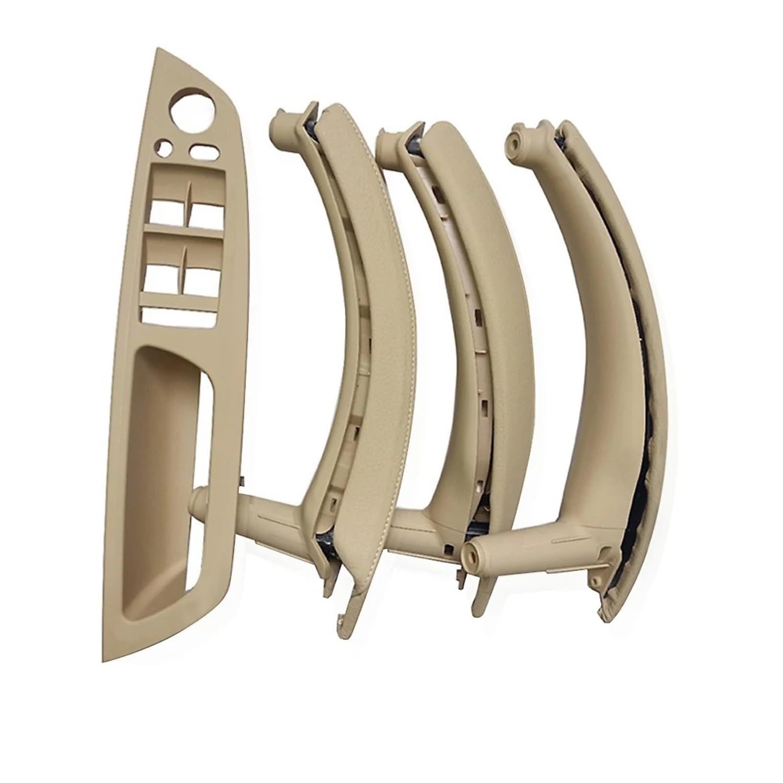 Auto Türgriff Blenden Innen Für X5 X6 E70 E71 E72 2007-2013 Auto Innen Armlehne Türgriff Inneren Panel Pull Trim Leder Äußere Abdeckung Set Auto Innen Türgriff(LHD Beige 7pcs Set) von Amxaqjc