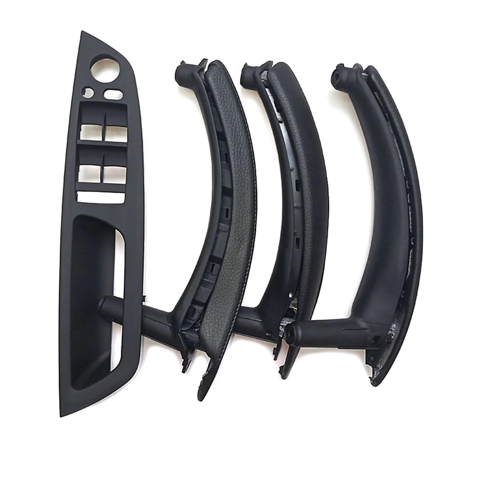 Auto Türgriff Blenden Innen Für X5 X6 E70 E71 E72 2007-2013 Auto Innen Armlehne Türgriff Inneren Panel Pull Trim Leder Äußere Abdeckung Set Auto Innen Türgriff(LHD Black 7pcs Set) von Amxaqjc