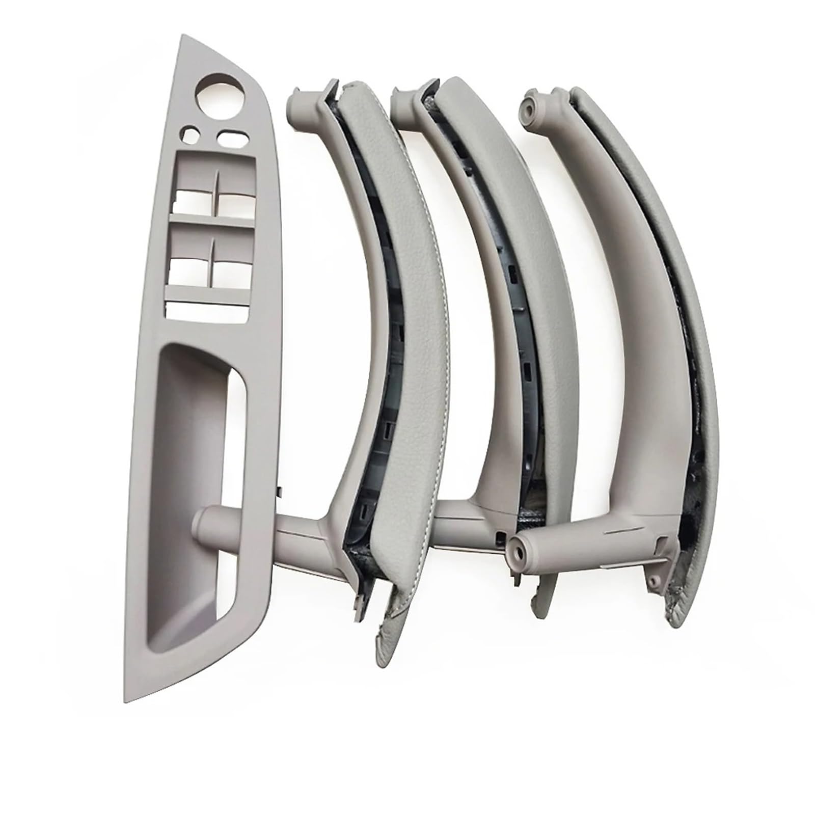 Auto Türgriff Blenden Innen Für X5 X6 E70 E71 E72 2007-2013 Auto Innen Armlehne Türgriff Inneren Panel Pull Trim Leder Äußere Abdeckung Set Auto Innen Türgriff(LHD Gray 7pcs Set) von Amxaqjc