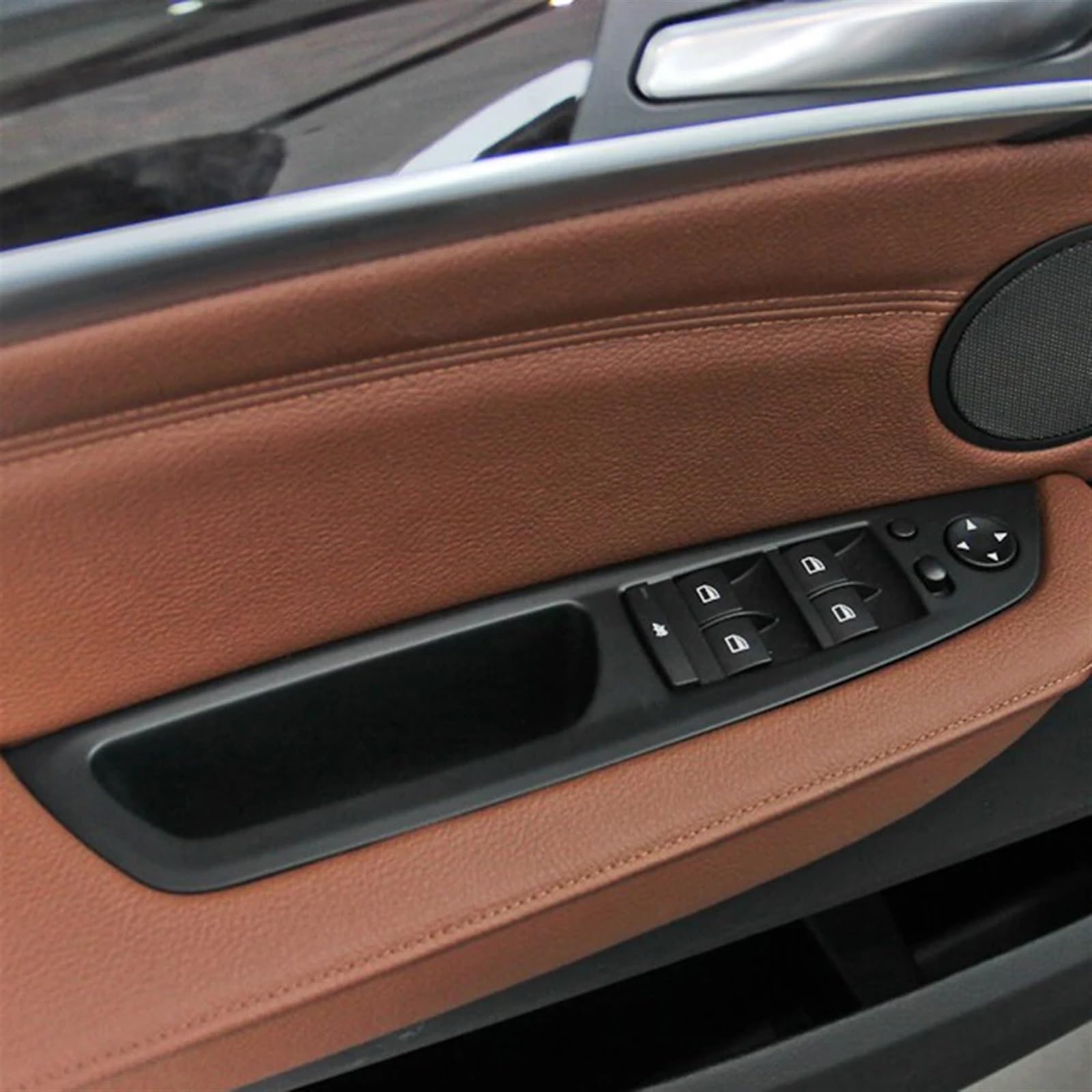 Auto Türgriff Blenden Innen Für X5 X6 E70 E71 E72 2007-2013 Innentür Armlehne Panel Türgriff Mit Leder Außenabdeckung Pull Auto Innen Türgriff(E70 Folding Button) von Amxaqjc