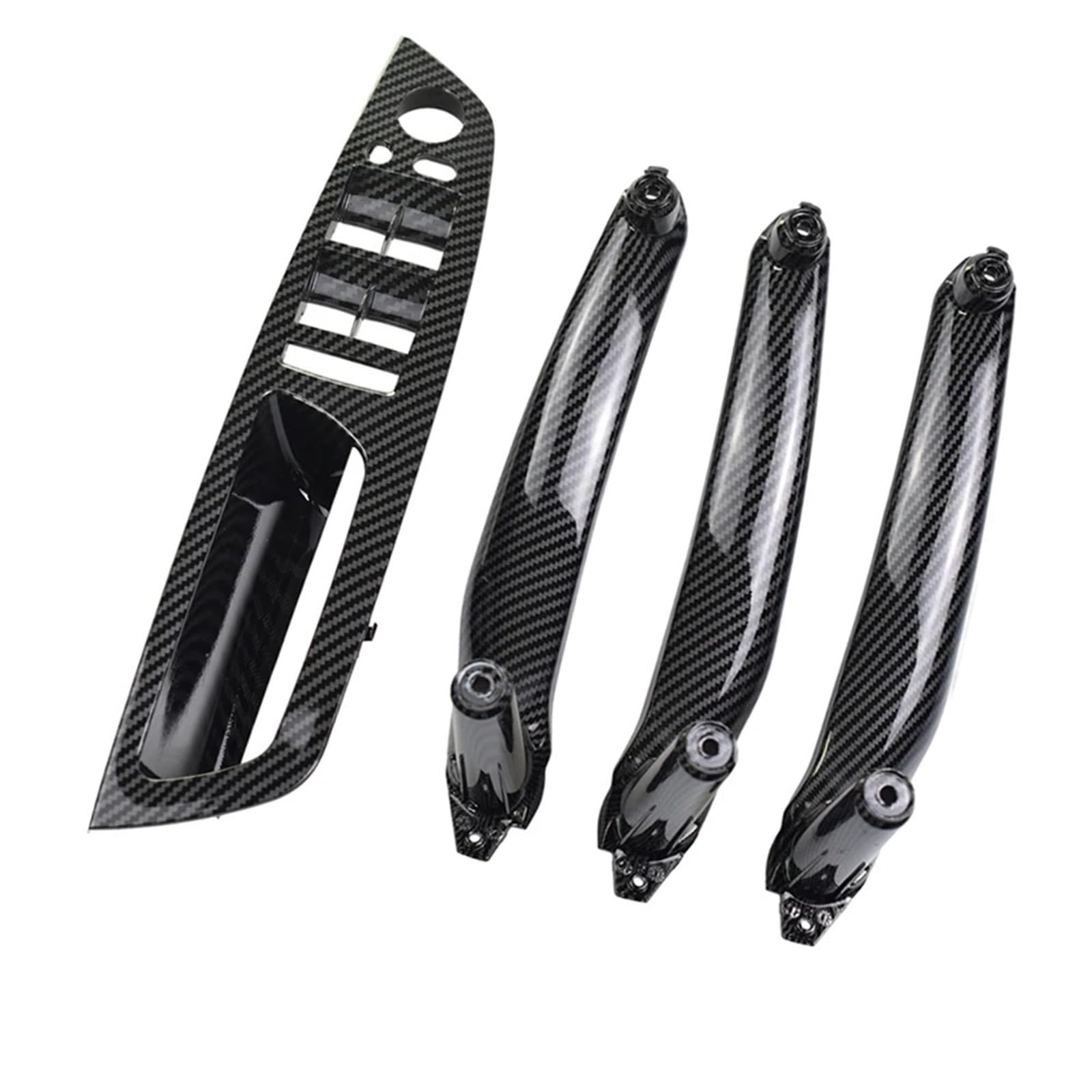 Auto Türgriff Blenden Innen for X5 X6 E70 E71 2007-2013 4PCS/Set Left Hand Driver Door Pull Handles Kit Auto Interior Parts Auto Innen Türgriff(LHD Carbon 4Pcs) von Amxaqjc