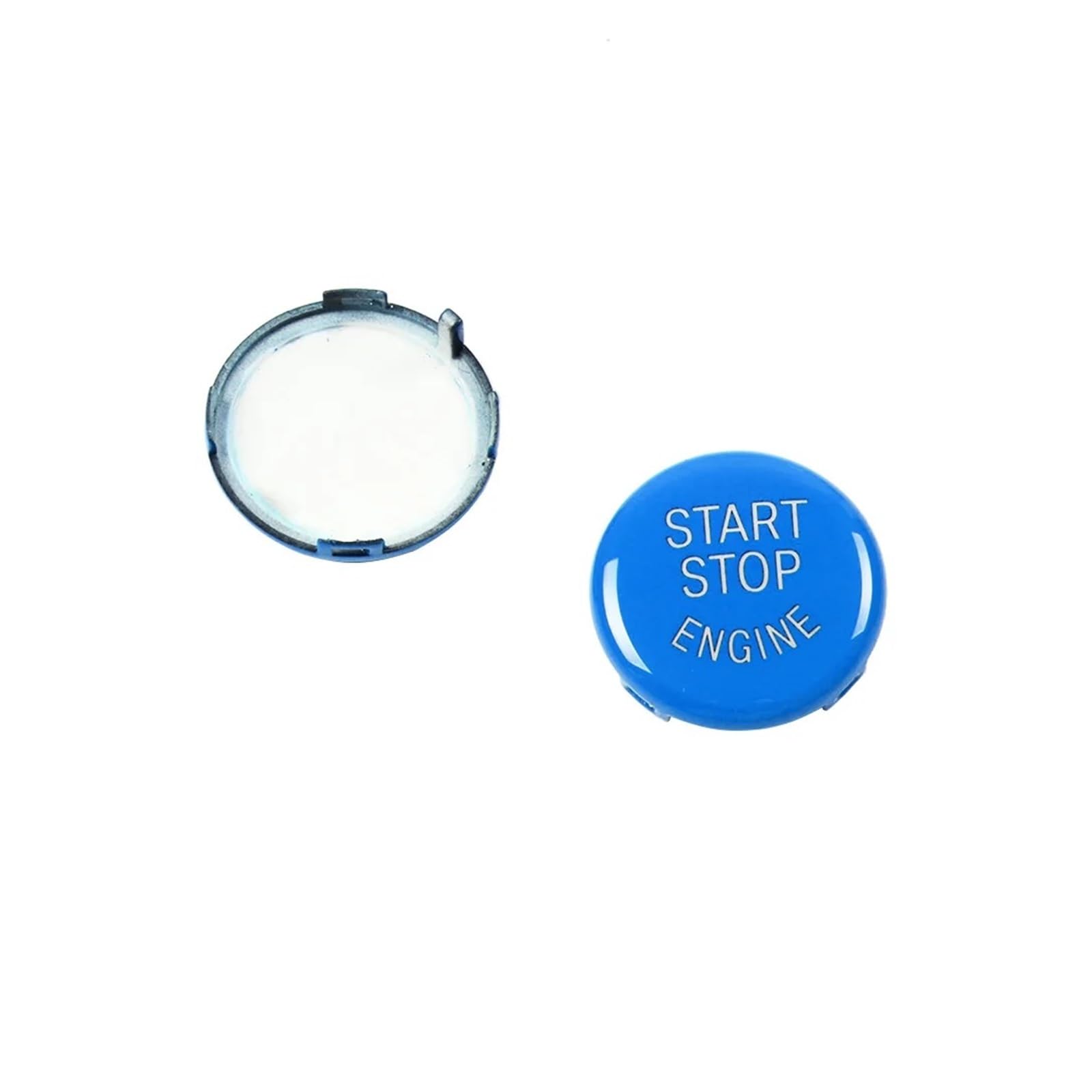 Interieur Zubehör Für 3er E90 E92 E93 M3 2007-2013 Auto-Lenkrad-Alphabet-Modus & START-Stopp-Motor-Taste Autozubehör(Blue Round) von Amxaqjc