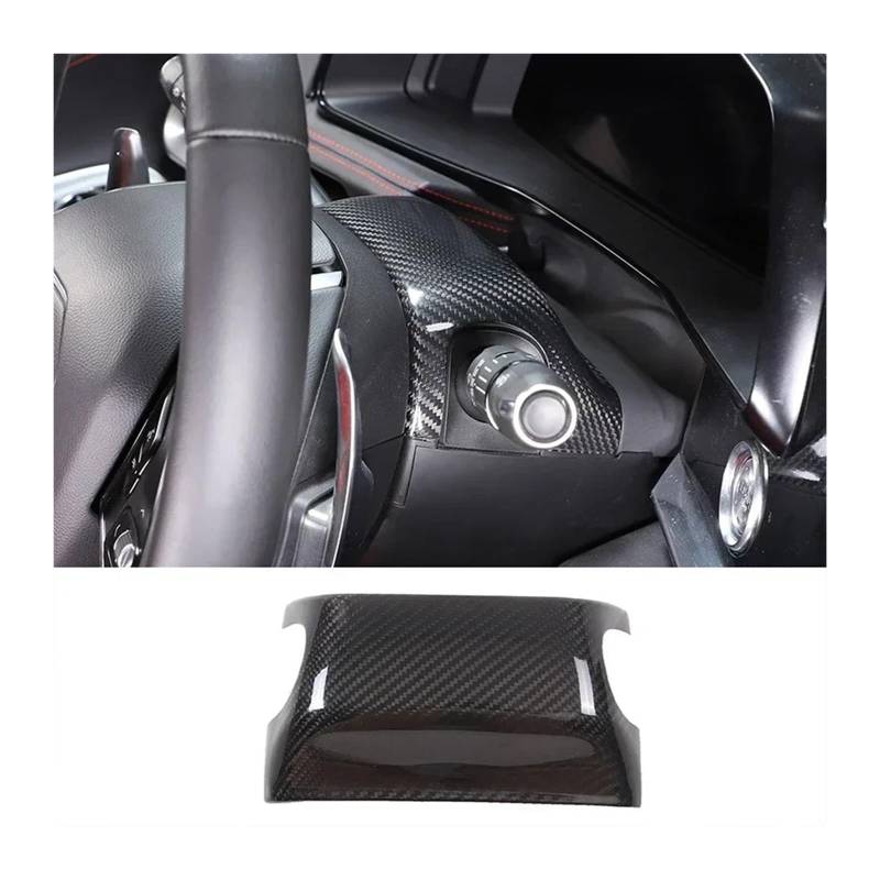 Interieur Zubehör Für Chevrolet Für Corvette C8 Z06 2020 2021 2022 2023 2024 Auto Lenkradsäule Wischerbasis Obere Abdeckungsverkleidung Autozubehör(Style A Carbon Fiber) von Amxaqjc