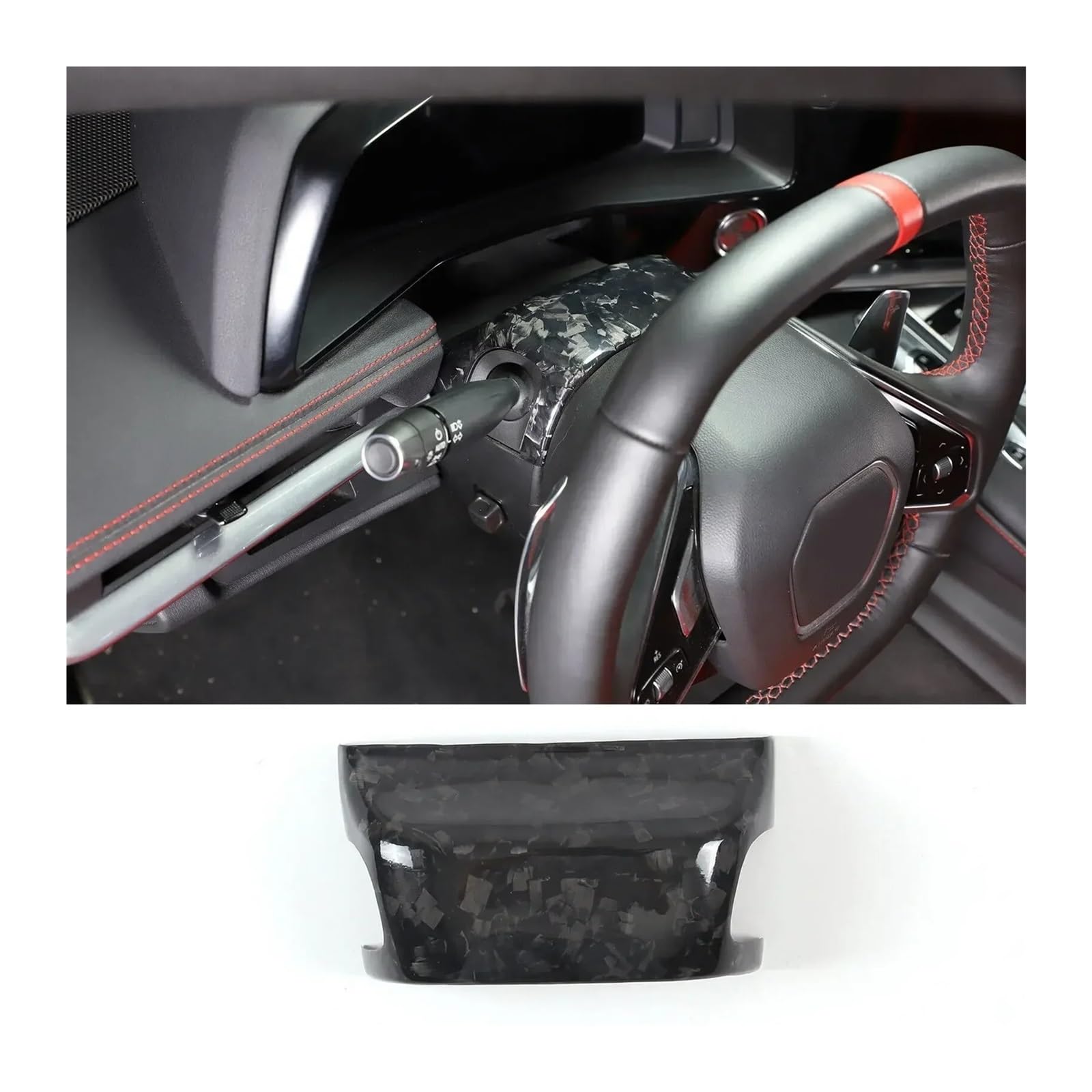 Interieur Zubehör Für Chevrolet Für Corvette C8 Z06 2020 2021 2022 2023 2024 Auto Lenkradsäule Wischerbasis Obere Abdeckungsverkleidung Autozubehör(Style A Forged pattern) von Amxaqjc