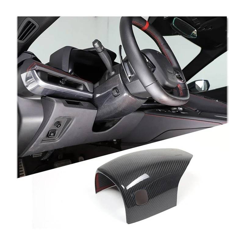 Interieur Zubehör Für Chevrolet Für Corvette C8 Z06 2020 2021 2022 2023 2024 Auto Lenkradsäule Wischerbasis Obere Abdeckungsverkleidung Autozubehör(Style B Carbon Fiber) von Amxaqjc