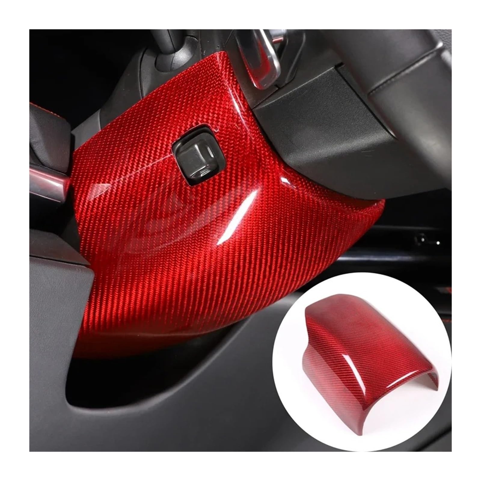 Interieur Zubehör Für Chevrolet Für Corvette C8 Z06 2020 2021 2022 2023 2024 Auto Lenkradsäule Wischerbasis Obere Abdeckungsverkleidung Autozubehör(Style B red) von Amxaqjc