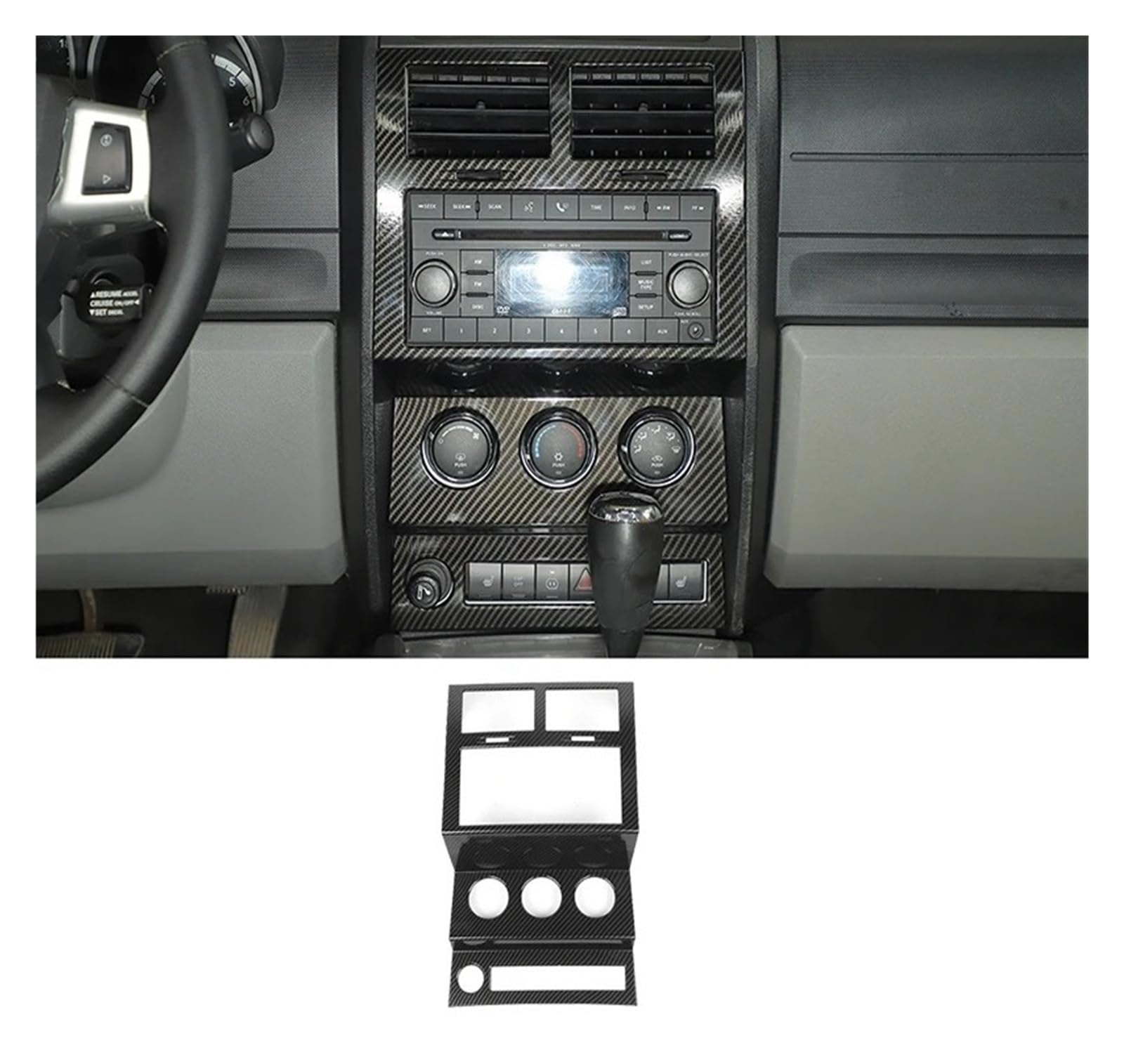 Interieur Zubehör Für Dodge Für Nitro 2007-2012 ABS Zentrale Dashboard Dekoration Lenkrad Abdeckung Aufkleber Auto Zubehör Autozubehör(K) von Amxaqjc