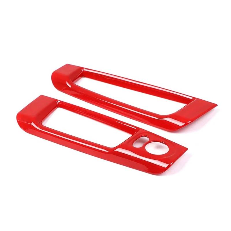 Interieur Zubehör Für Fiat 500 2010-2022 Auto Rückspiegel Einstellung Schalter Rahmen Abdeckung Innere Schutz Trim Auto Zubehör 2PCS Autozubehör(Red) von Amxaqjc