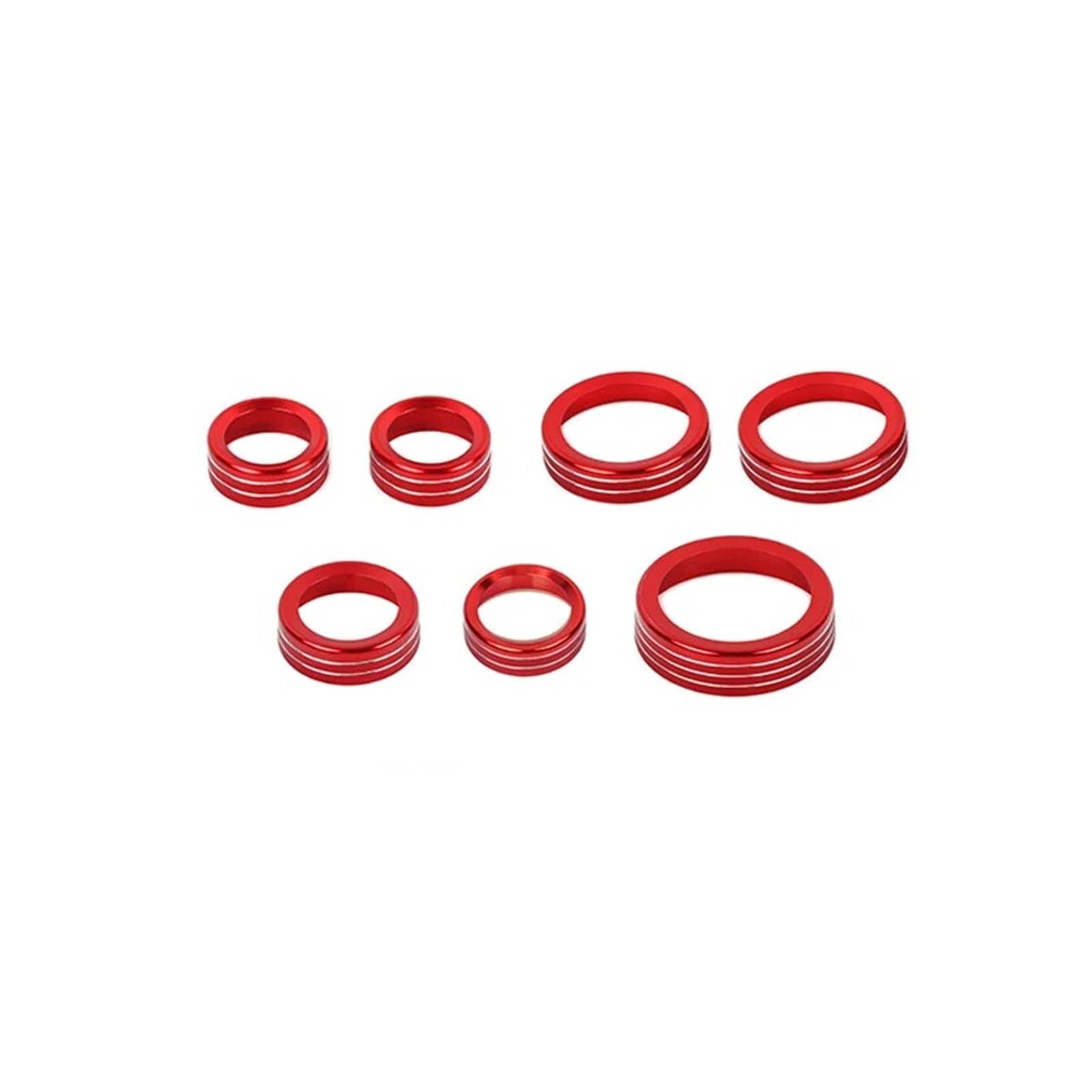 Interieur Zubehör Für Ford Für Bronco Sport 2021 2022 2023 2024 Auto Klimaanlage Audio 4WD Scheinwerfer Getriebe Schalter Knopf Dekoration Ring Autozubehör(Red) von Amxaqjc