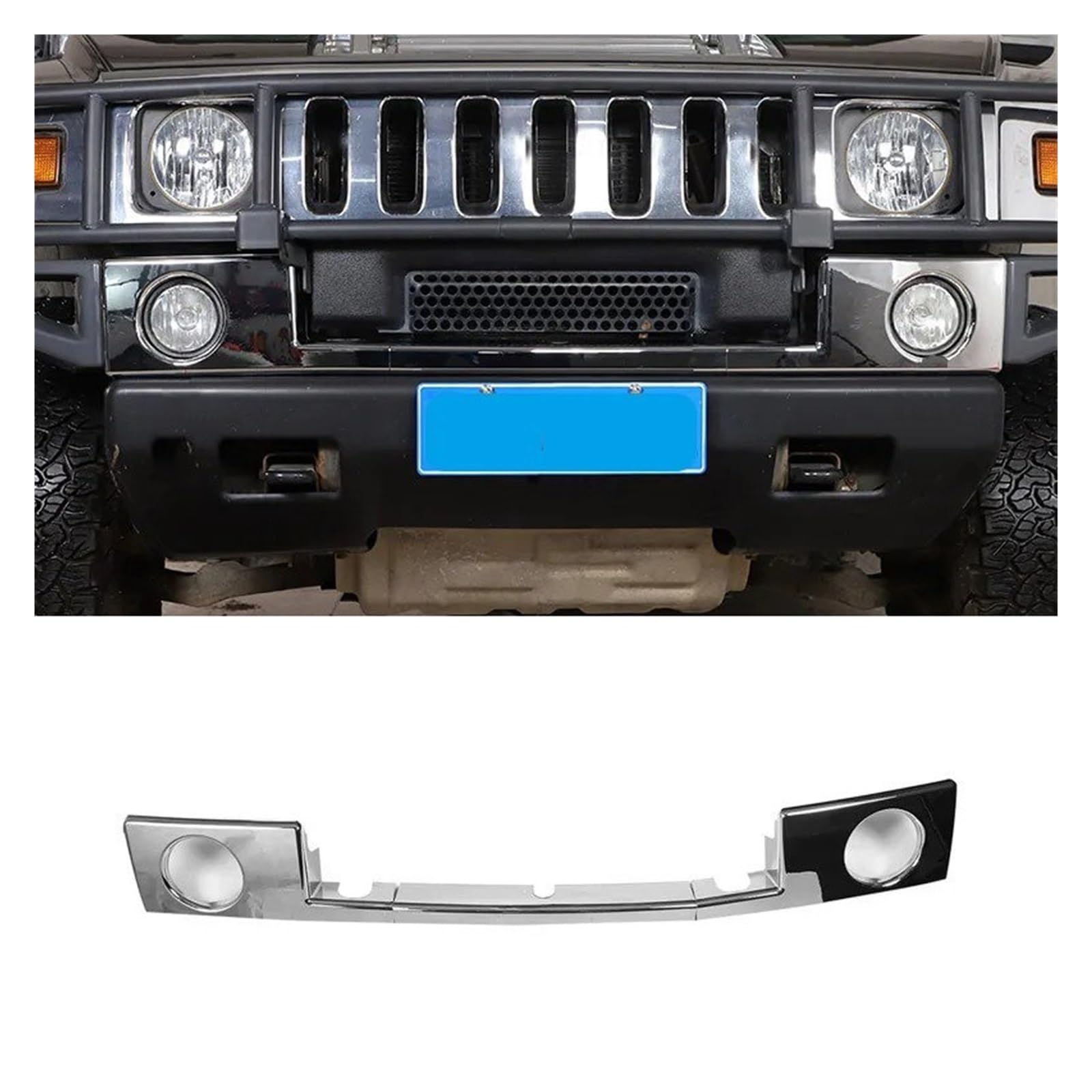 Interieur Zubehör Für Hummer H2 2003 2004 2005 2006 2007 2008 2009 ABS Auto Vorderen Stoßfänger Unteren Zierleiste Front Nebelscheinwerfer Zierabdeckung Autozubehör(Style B) von Amxaqjc