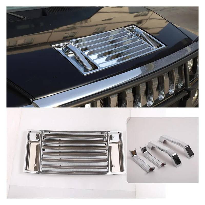 Interieur Zubehör Für Hummer H2 2003 2004 2005 2006 2007 2008 2009 ABS Haube Deck Vent Panel Griff Abdeckungen Trim Autozubehör(Silver-5pieces) von Amxaqjc