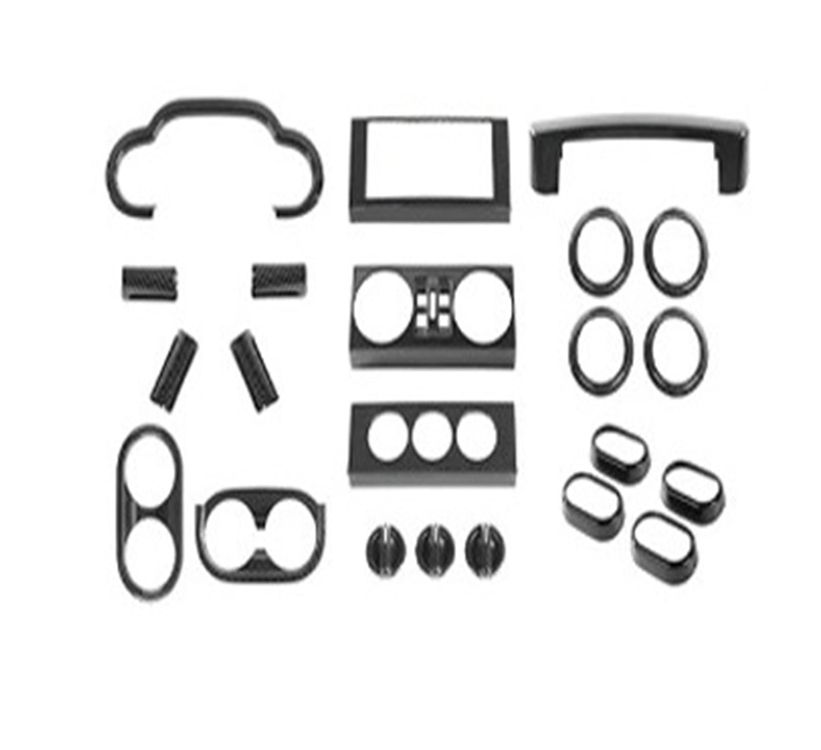 Interieur Zubehör Für Jeep Für Wrangler JK 2007-2010 Auto-Innenraum-Aufkleber-Set, Auto-Instrumententafel-Dekoration, Copilot-Griffabdeckung, Zubehör Autozubehör(20 pcs kits) von Amxaqjc