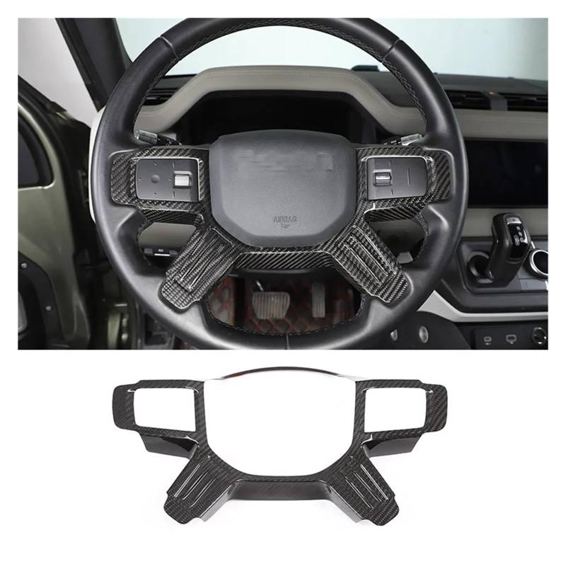 Interieur Zubehör Für Land Für Rover Für Defender 90 110 2020 2021 2022 2023 2024 Auto Lenkrad Dekorative Aufkleber Auto Zubehör Autozubehör(Carbon fiber) von Amxaqjc