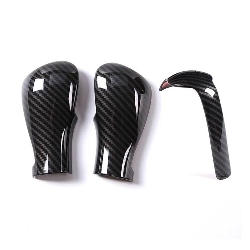 Interieur Zubehör Für Land Für Rover Für Range Für Rover L322 L320 2005-2013 Auto-Getriebekopf-Schaltknauf-Griffabdeckung Zieraufkleber Autozubehör(3PCS Carbon fiber) von Amxaqjc