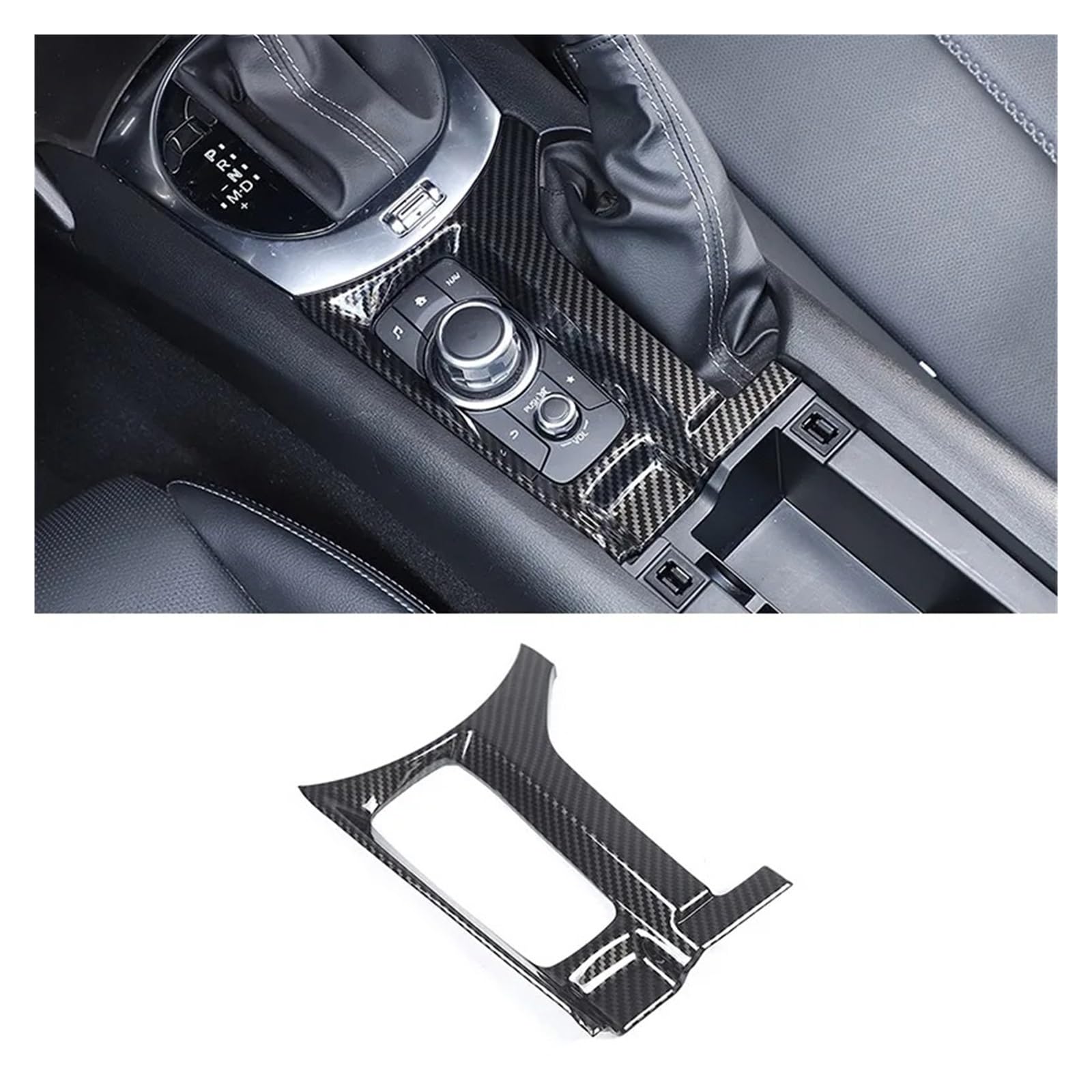 Interieur Zubehör Für Mazda MX-5 MX5 2016 2017 2018 2019 2020 2021 2022 2023 ABS Auto Konsole Getriebe Dekorative Panel Autozubehör(Style B Carbon fiber) von Amxaqjc