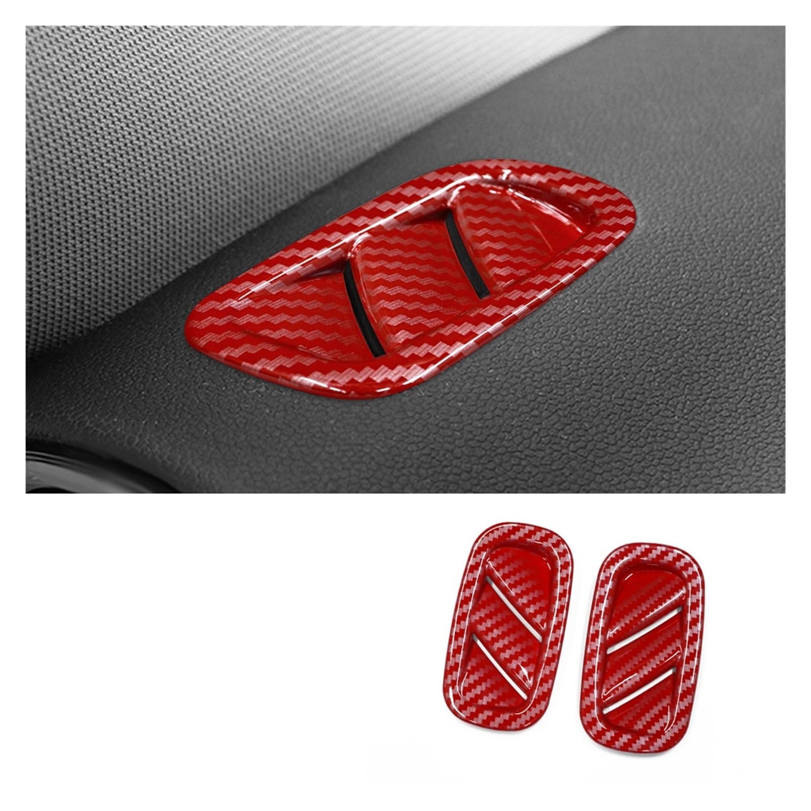 Interieur Zubehör Für Mini Für Countryman F60 ABS Auto Styling Armaturenbrett Luftauslass Eine Spalte Entlüftungsabdeckung Dekoration Innenrahmen Autozubehör(Red carbon texture) von Amxaqjc