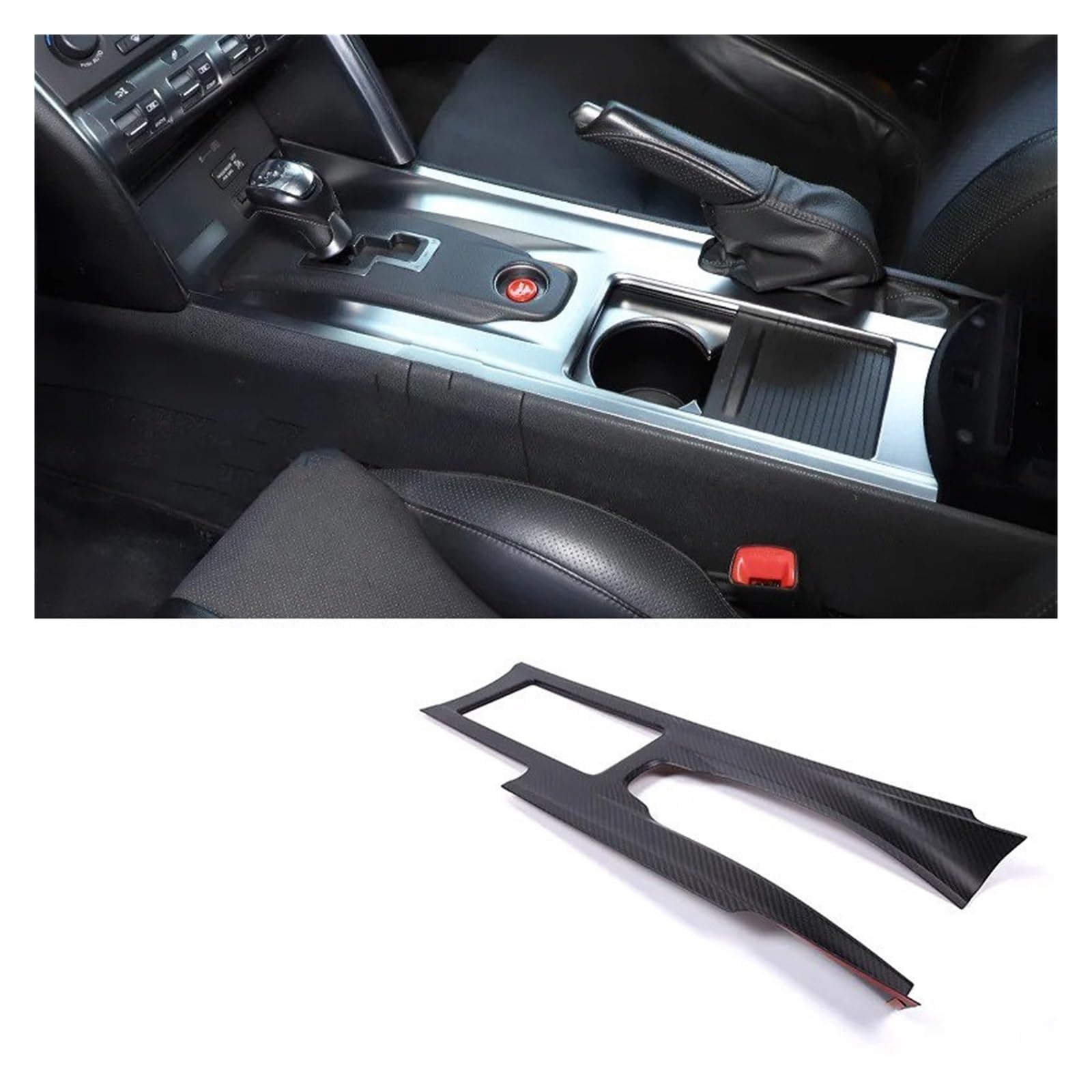 Interieur Zubehör Für Nissan Für GTR R35 2008-2016 Kohlefaser Auto Center Console Gear Panel Rahmen Dekoration Auto Innen Modellierung Zubehör Autozubehör(LHD Matte Black) von Amxaqjc