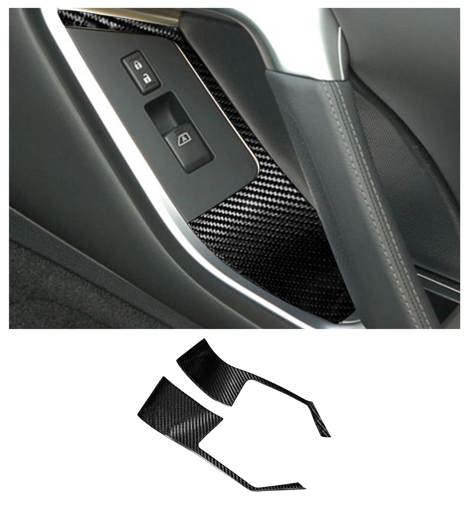 Interieur Zubehör Für Nissan Für GTR R35 2008-2016 Kohlefaser-Autoinnenraum Autoseitenkotflügel Fin Vent Emblem Dekorative Abdeckung Körper Kit Autozubehör(F) von Amxaqjc