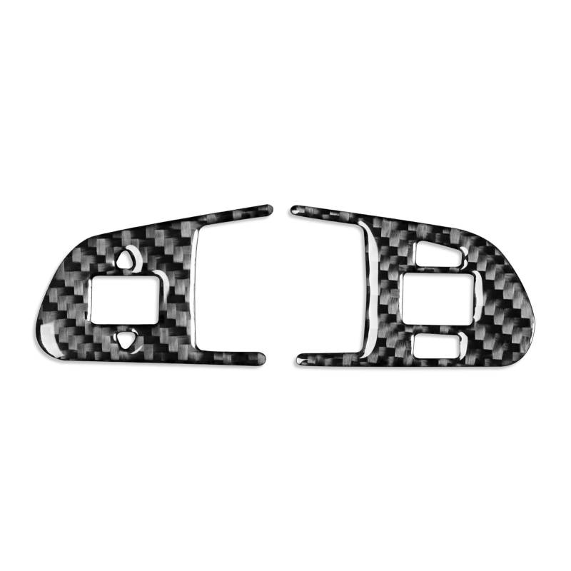 Interieur Zubehör Für Q7 2007 2008 2009 2010 2011 2012 2013 2014 2015 Carbon Fiber Lenkrad Tasten Abdeckung Auto Innen Aufkleber 2 Stück Autozubehör(Schwarz) von Amxaqjc