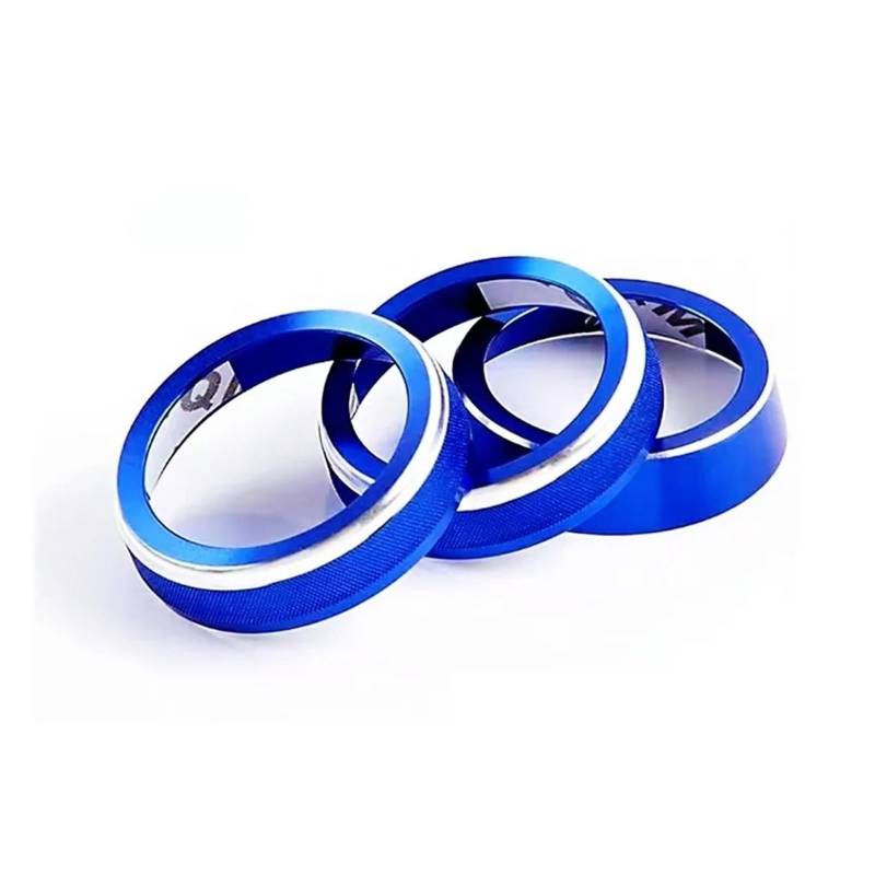 Interieur Zubehör Für Suzuki Für Jimny JB64 JB74 2018 2019 2020 2021 Auto Klimaanlage Schalter Knopf Trim Abdeckung Ring 3PCS Autozubehör(Blue) von Amxaqjc