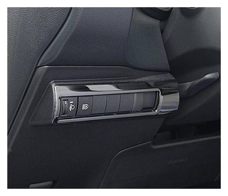 Interieur Zubehör Für Toyota Für Corolla E210 2019 2021 2022 2023 2024 Auto Kopf Lampe Licht Schalter Scheinwerfer Einstellung Knob Panel Control Trim Autozubehör(Black Brushed) von Amxaqjc