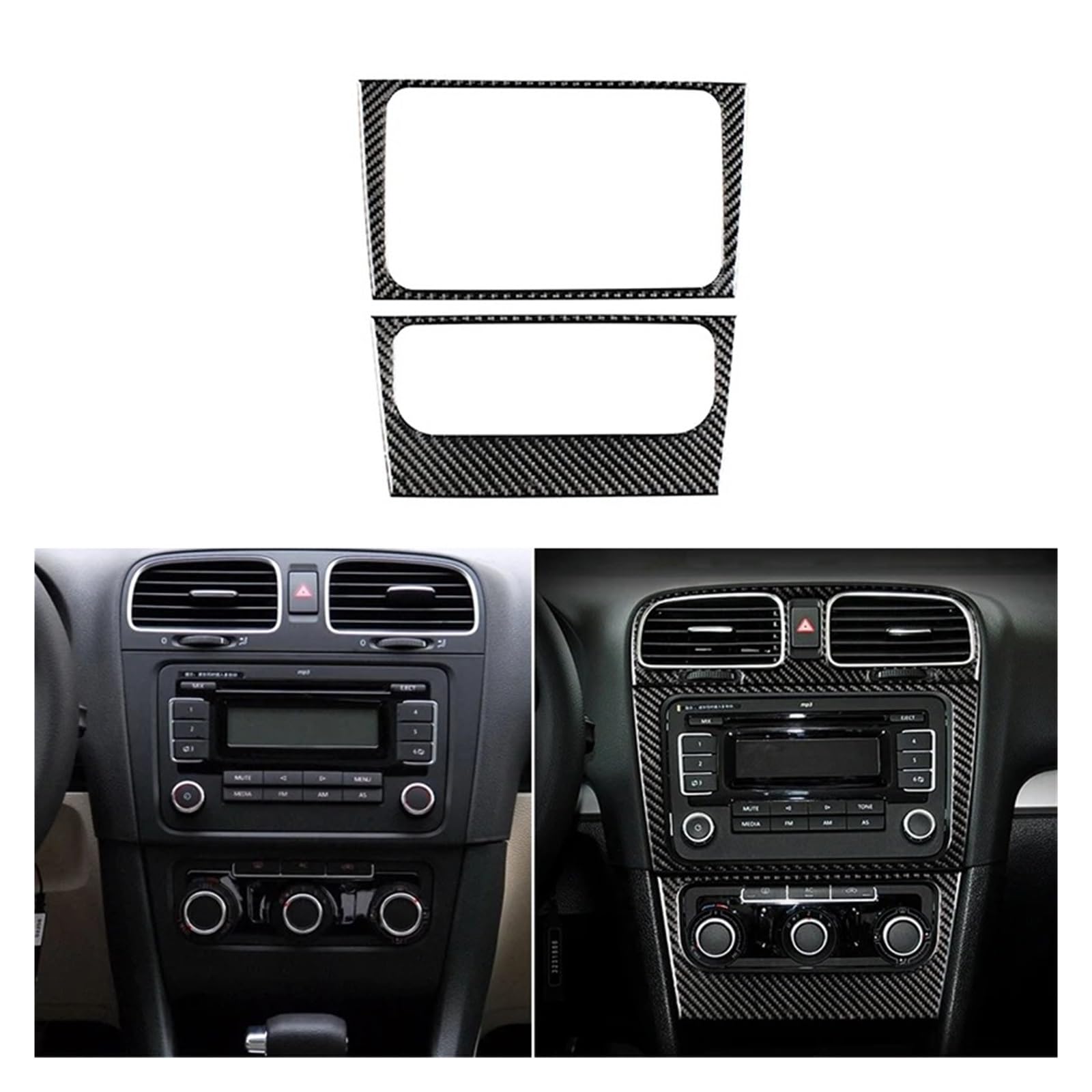 Interieur Zubehör Für VW Für Golf 6 MK6 Auto Center Control Panel Air Vent Gangschaltung Rahmen Scheinwerfer Schalter Aschenbecher Box Abdeckung Innere Trim Autozubehör(Center CD Panel) von Amxaqjc