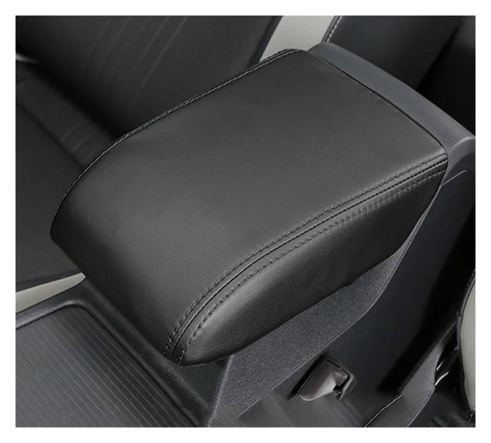 Interieur Zubehör Für VW Für Golf 8 MK8 2020 2021 2022 Auto Armlehne Konsole Abdeckung Kissen Unterstützung Box Top Matte Liner Matte Fall Autozubehör(Black Blackline) von Amxaqjc