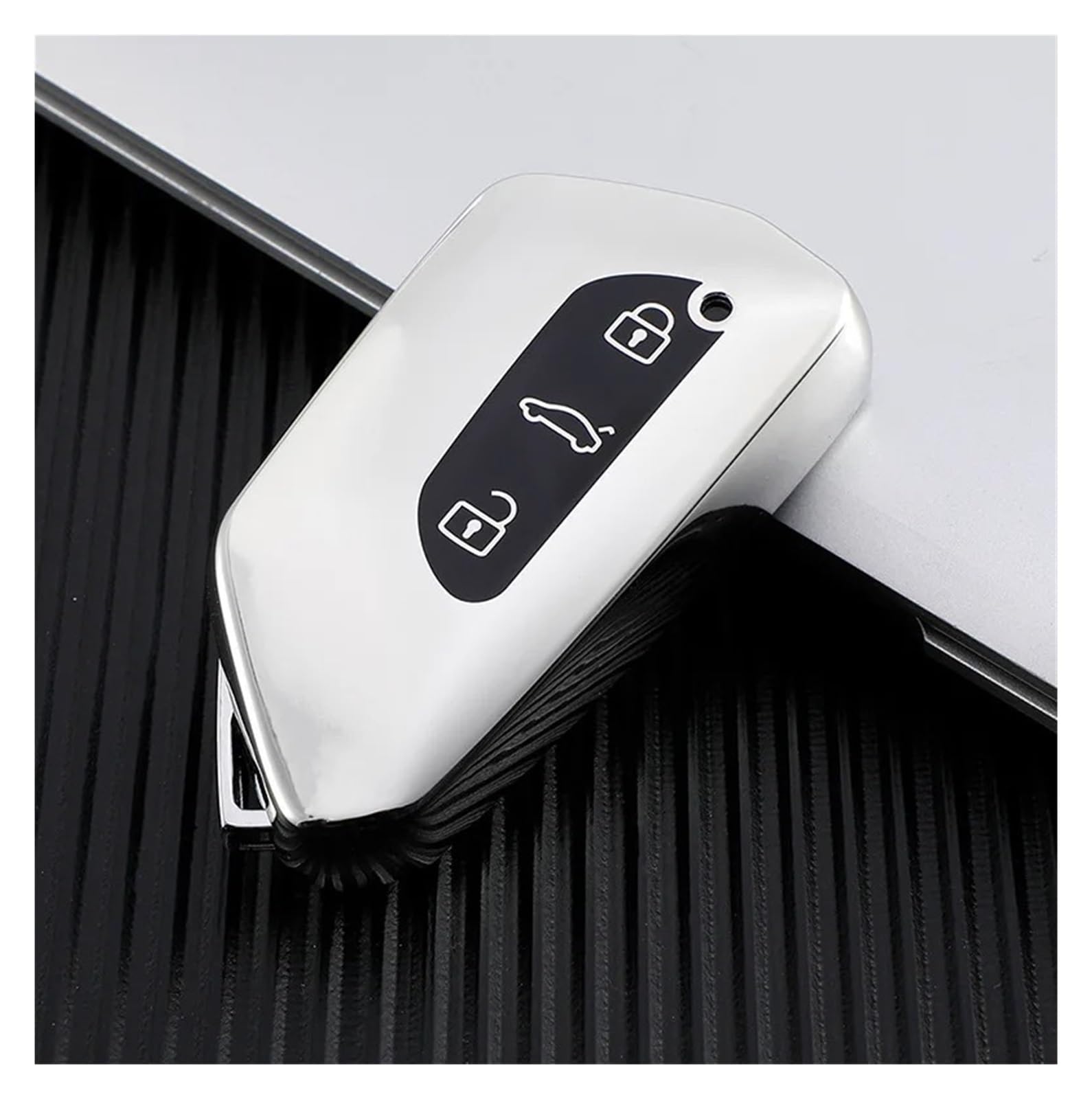 Interieur Zubehör Für VW ID3 ID4 ID6 ID.4 ID.6 X Für GTX Für Crozz Schlüsseletui Auto Hinten Silikon Fernbedienung Smart Fob Halter Abdeckung Verkleidung Autozubehör(Silber) von Amxaqjc