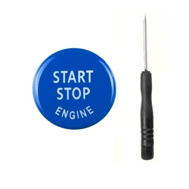 Interieur Zubehör Für X1 X5 X6 E71 Z4 1/3/5 Serie E90 E91 E60 E87 Auto Motor Start-Taste Ersetzen Abdeckung Stop Schalter Zubehör Taste Autozubehör(Blue) von Amxaqjc