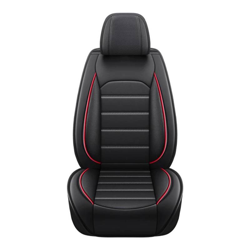 Interieur Zubehör Universal Auto SUV PU Leder Vordersitzbezüge Airbag Vier Jahreszeiten Komplettset Autositzbezug 1 Stück Autozubehör(Black-Red) von Amxaqjc