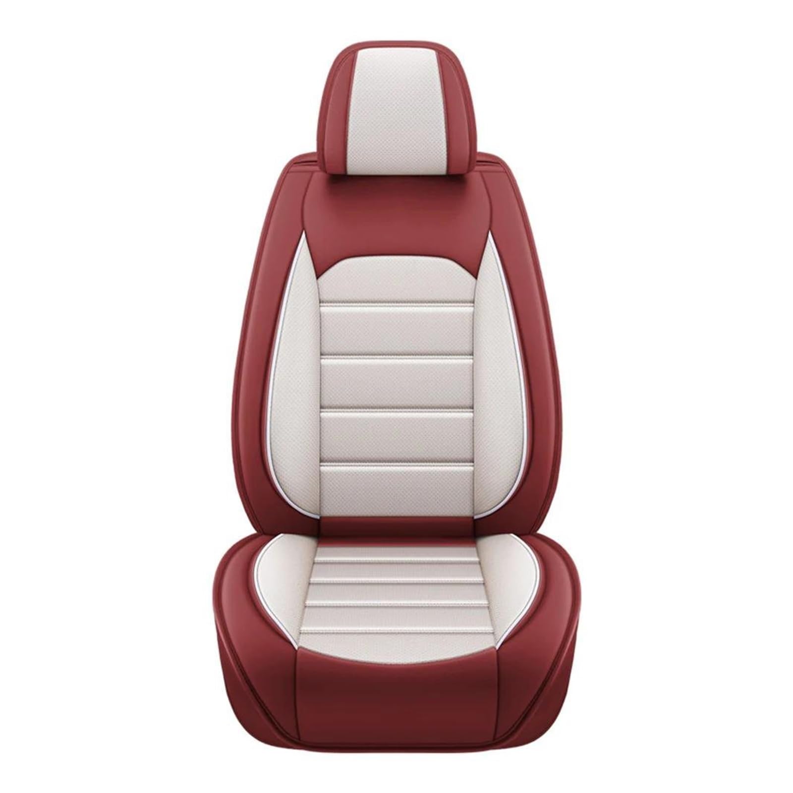 Interieur Zubehör Universal Auto SUV PU Leder Vordersitzbezüge Airbag Vier Jahreszeiten Komplettset Autositzbezug 1 Stück Autozubehör(Red-White) von Amxaqjc