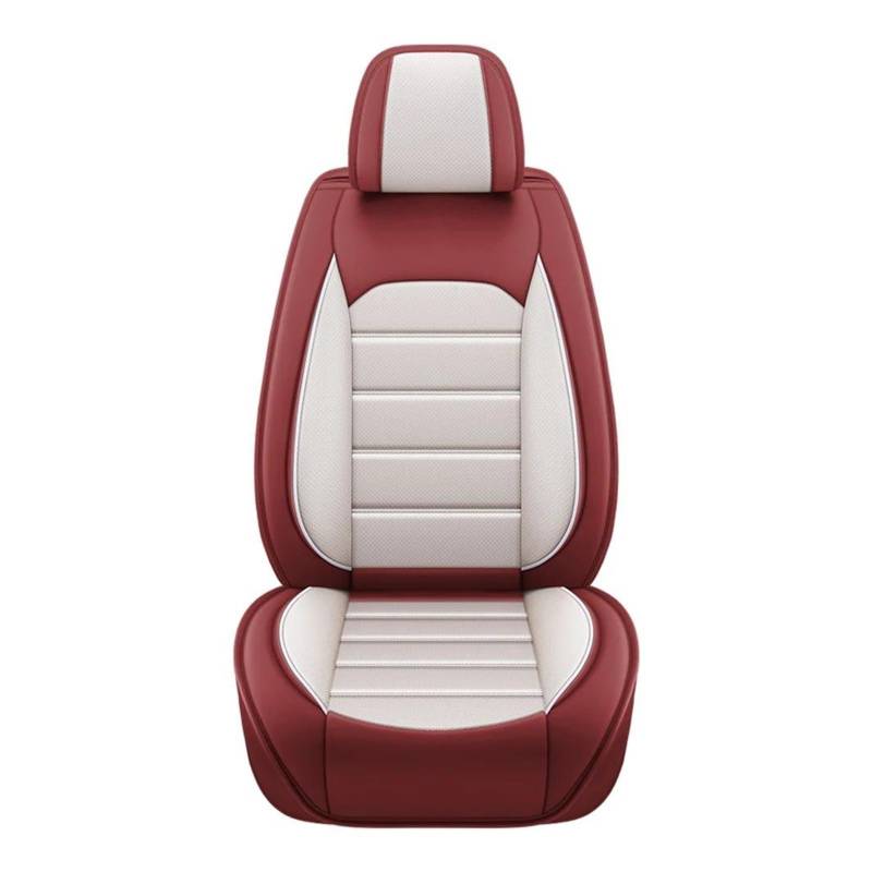 Interieur Zubehör Universal Auto SUV PU Leder Vordersitzbezüge Airbag Vier Jahreszeiten Komplettset Autositzbezug 1 Stück Autozubehör(Red-White) von Amxaqjc