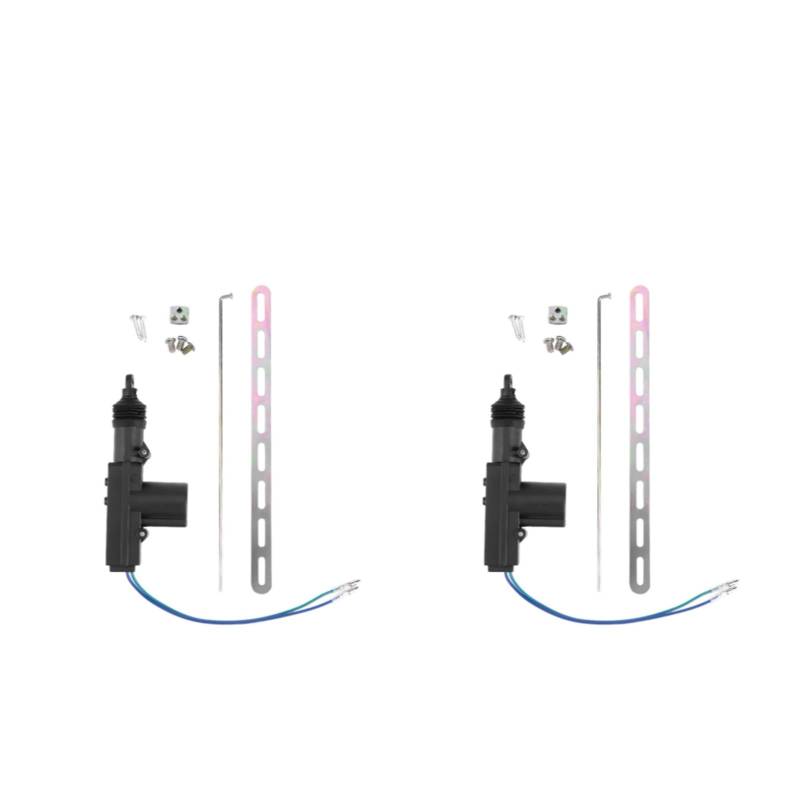 Kofferraum Türschloss 2/5-Draht-Universal-Auto-Elektro-Fernbedienungs-Zentralverriegelungsantrieb Automatisches 12V Hochleistungs-Verriegelungssystem Einzelpistolen-Typ-Kit Türschloss Heckklappe(2 Wir von Amxaqjc