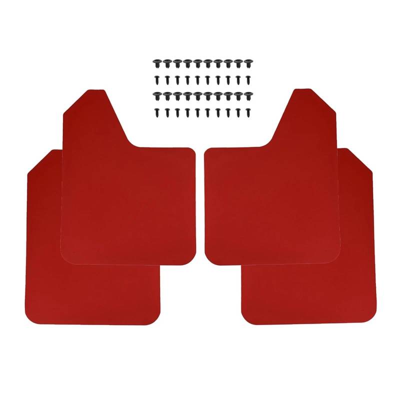 Spritzklappen 2/4-teiliges Set Universal-Schmutzfänger, Schmutzfänger, Spritzschutz, Verbreiterung Vorne Und Hinten Für Auto, Pickup, SUV, Van, LKW Spritzschutz(4pieces Red) von Amxaqjc