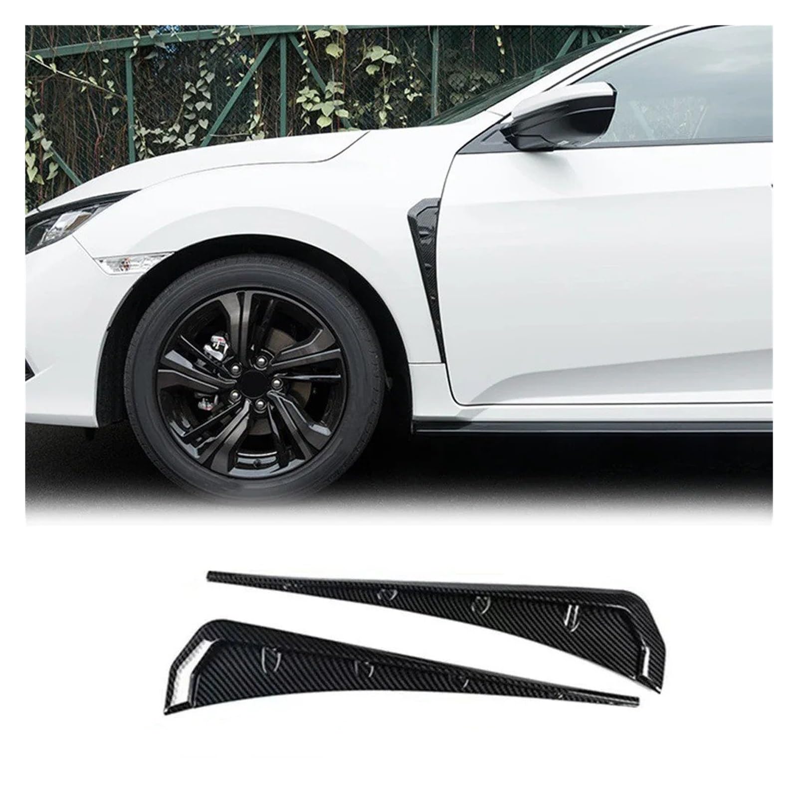 Spritzklappen Für Civic Auto Seite Für Fender Spoiler Wind Messer Seite ABS Kunststoff Carbon Faser Air Vent Dekorative Seite Gill Spritzschutz(Carbon Fiber) von Amxaqjc